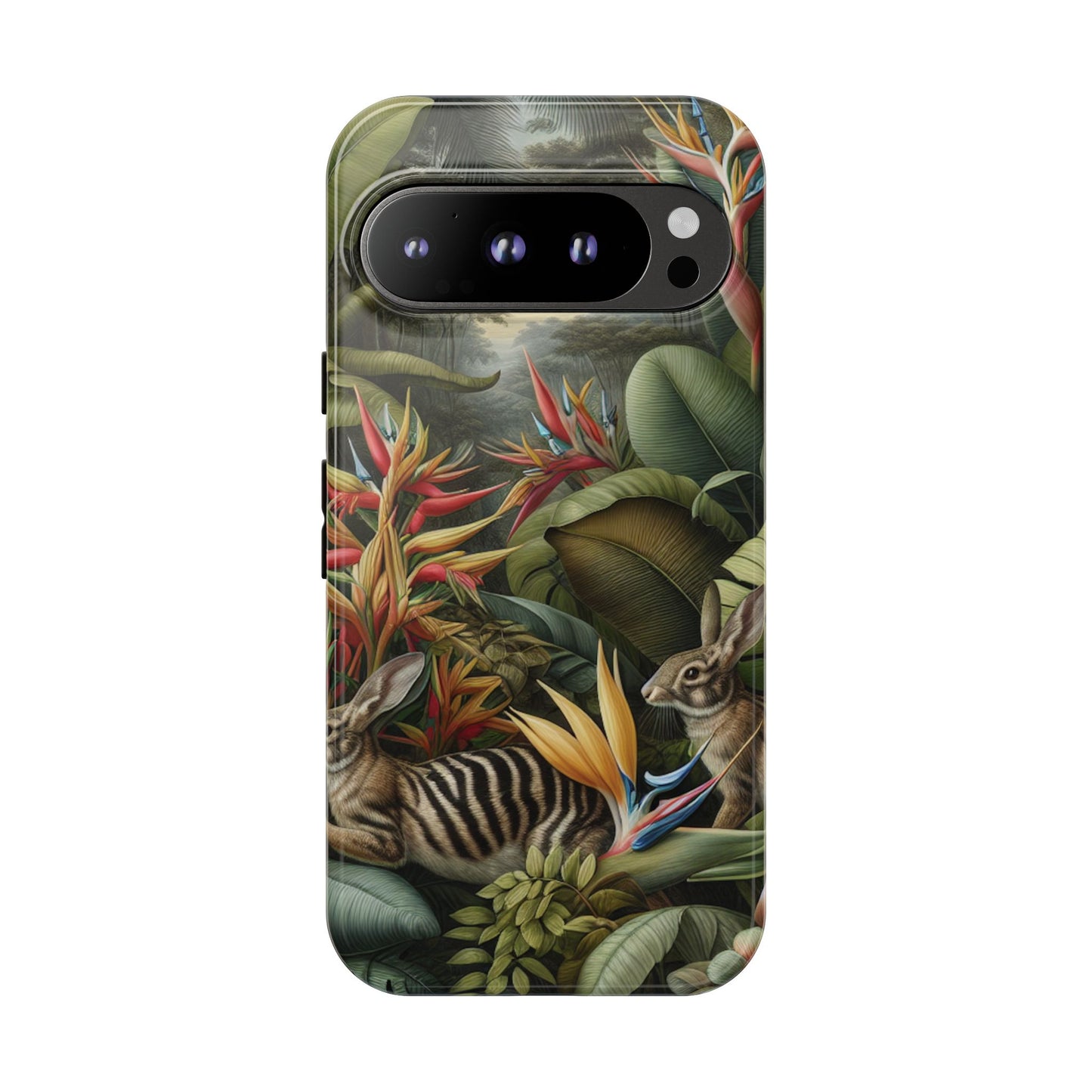 Rainforest Rabbit Outing Phone Case - Tough Cases with Summer Vibe