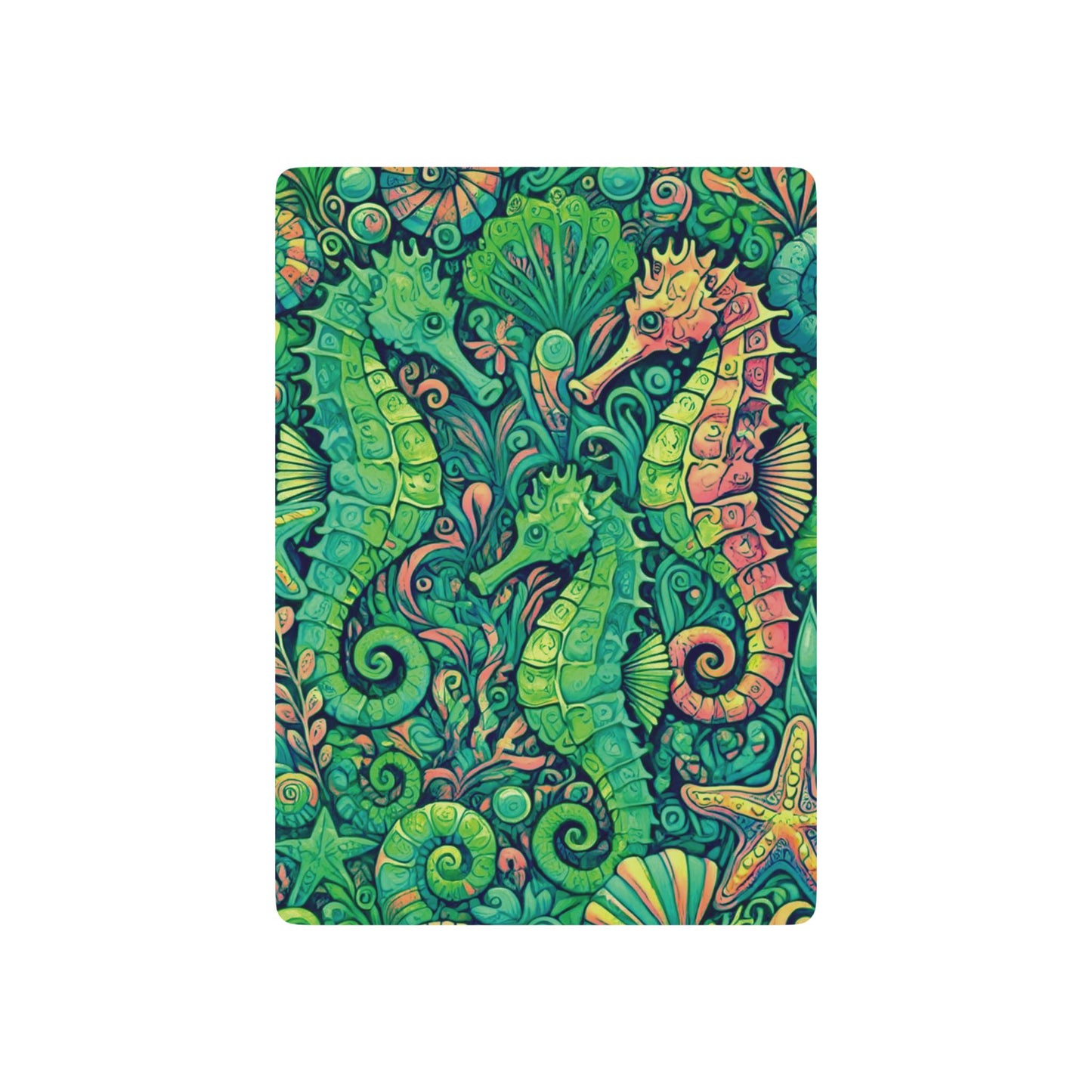 Poker Playing Cards - Seahorse Trio, Hot Lime