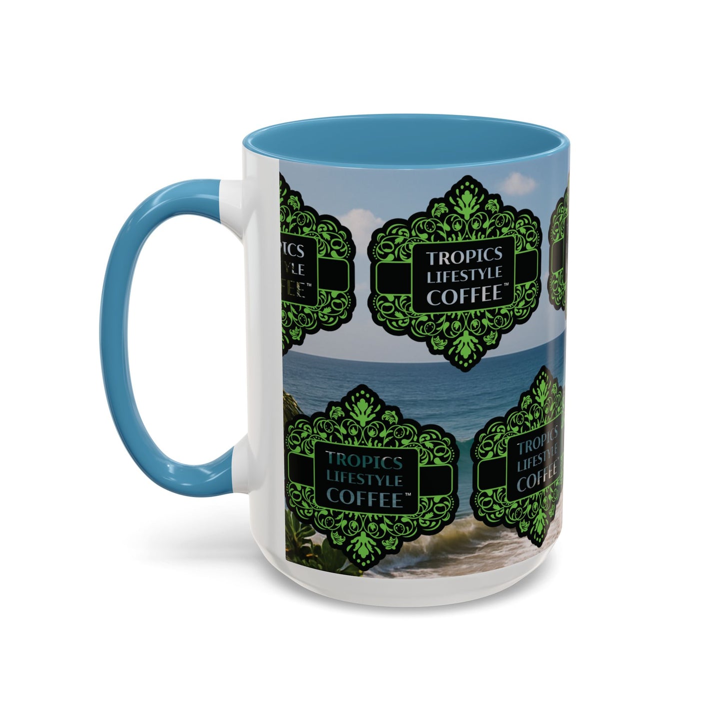 Accent Coffee Mug (11, 15oz), 8 Colors - Tropics Lifestyle Coffee, Meet You There