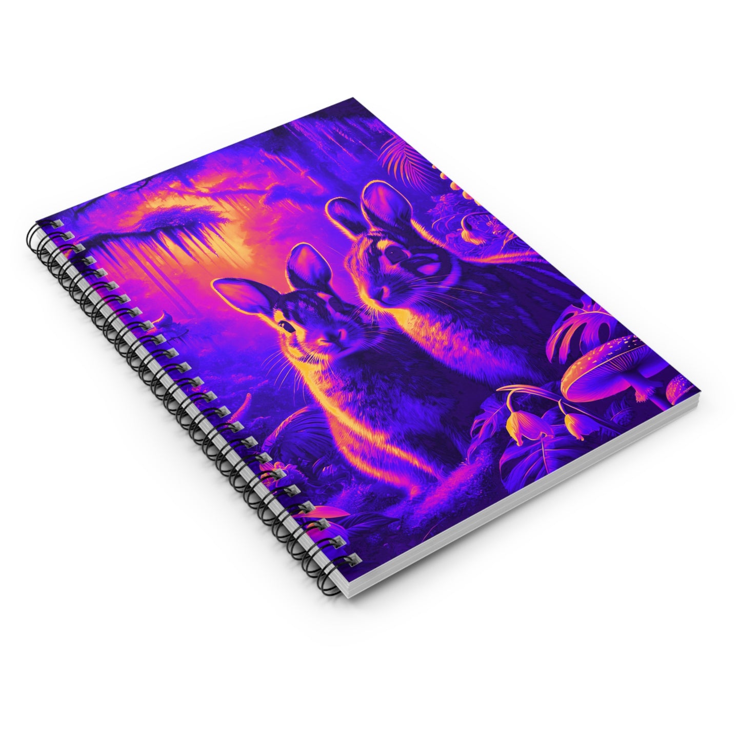 Spiral Notebook - Tropical Sumatran Rabbits/Purple Pop