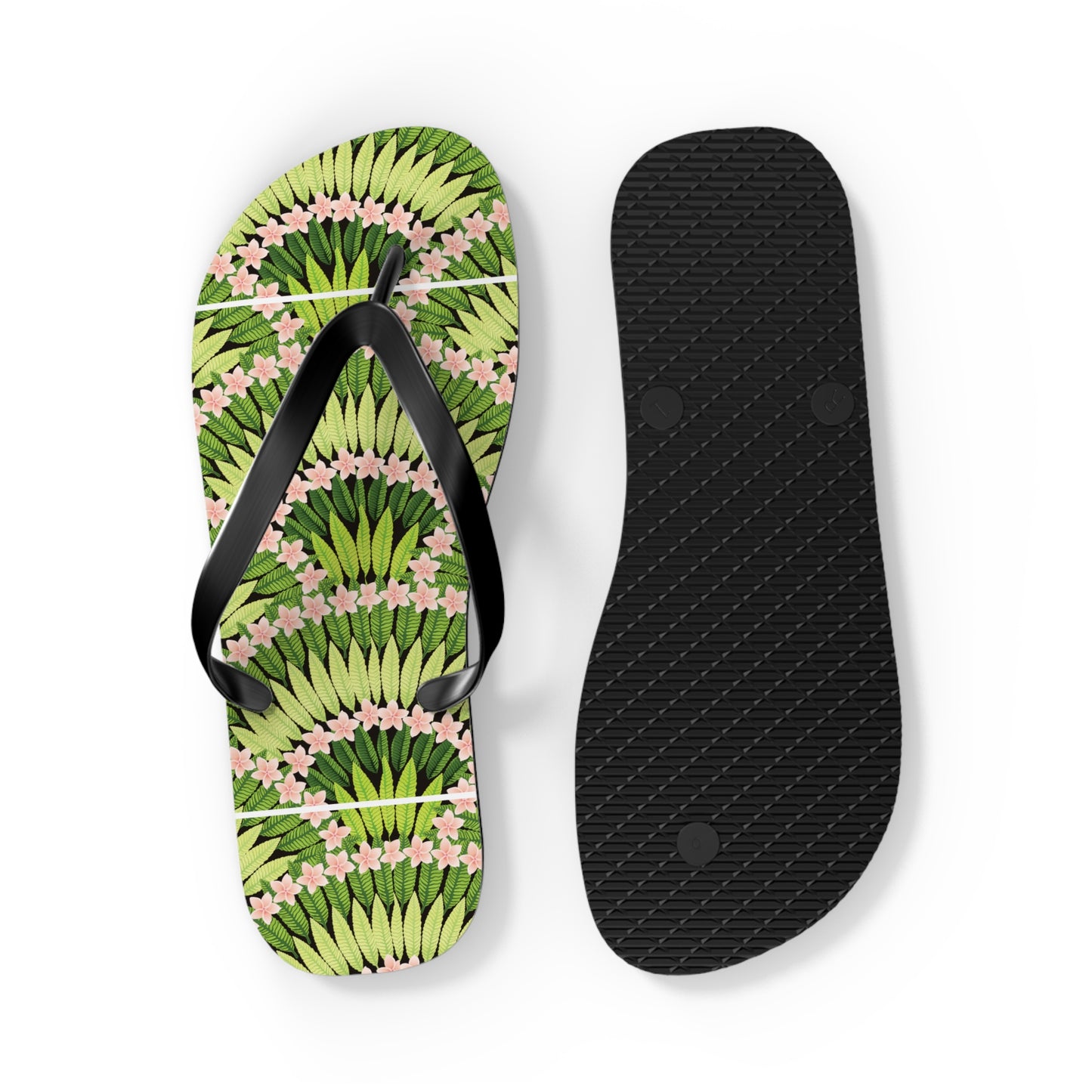 Flip Flops - Plumeria and Palms, Lime