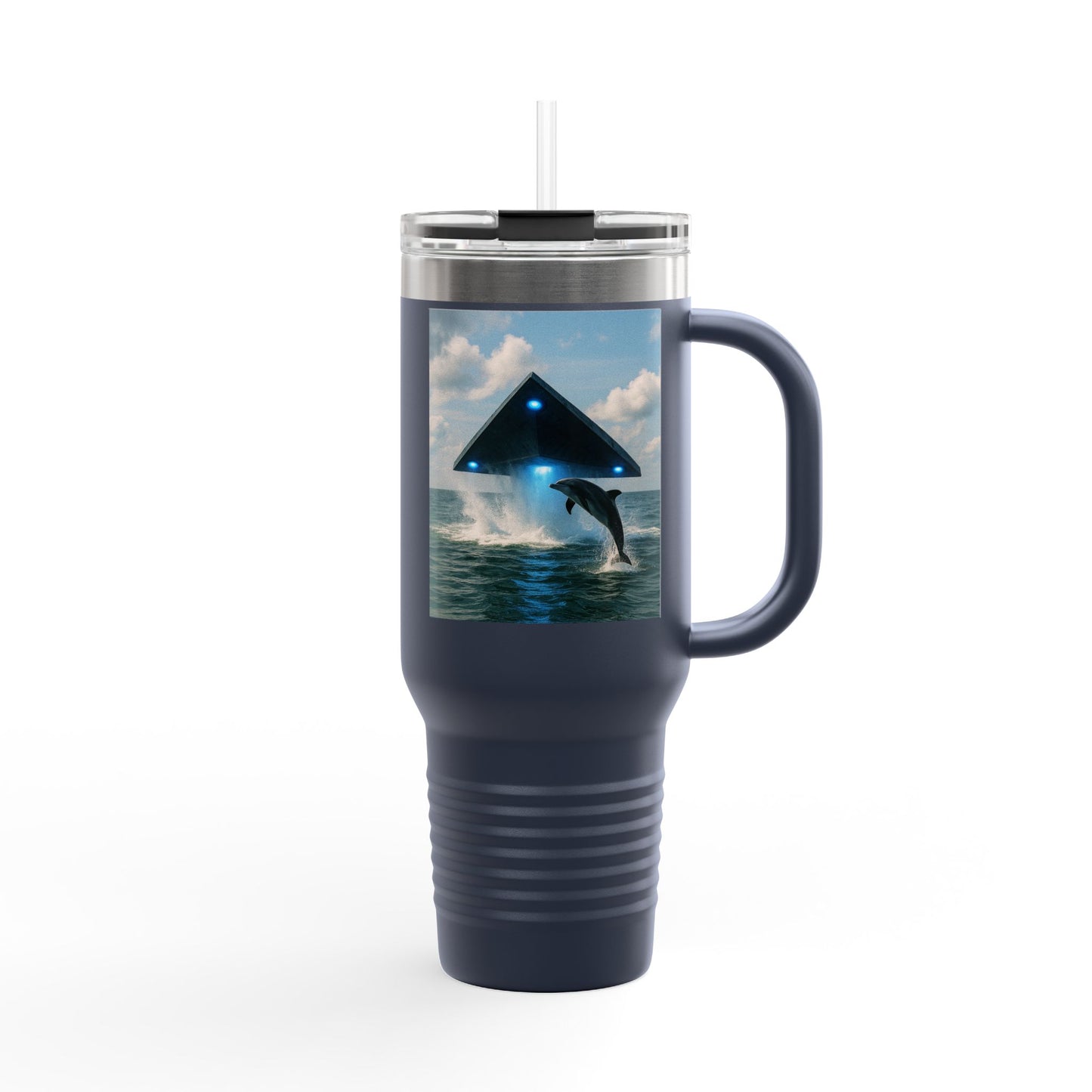 Insulated Travel Mug, 40oz / UFO and Dolphin