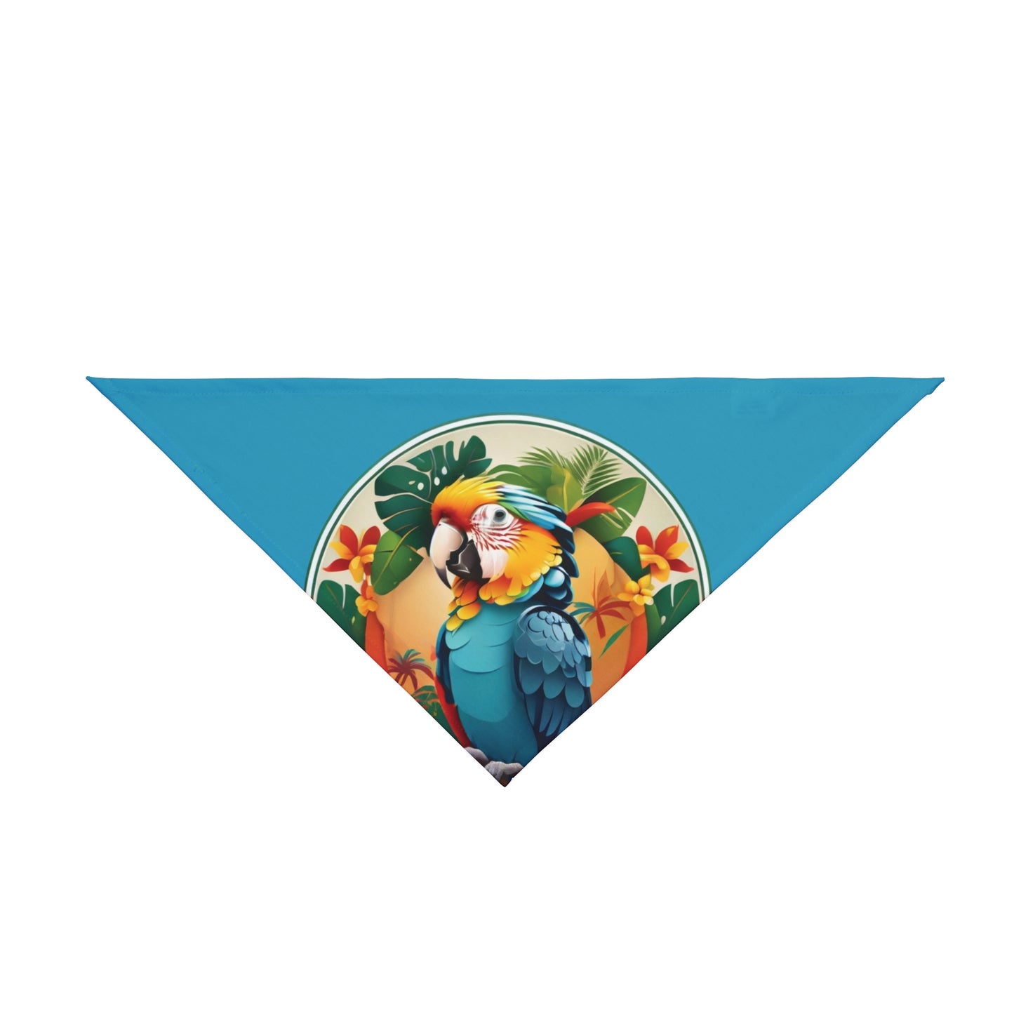 Turquoise Parrot Friend Tropical Pet Bandana, 2 Sizes - Stylish accessory for dogs & cats