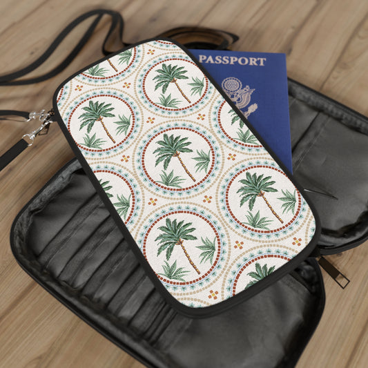 Passport Wallet -Mosaic Palm Tree