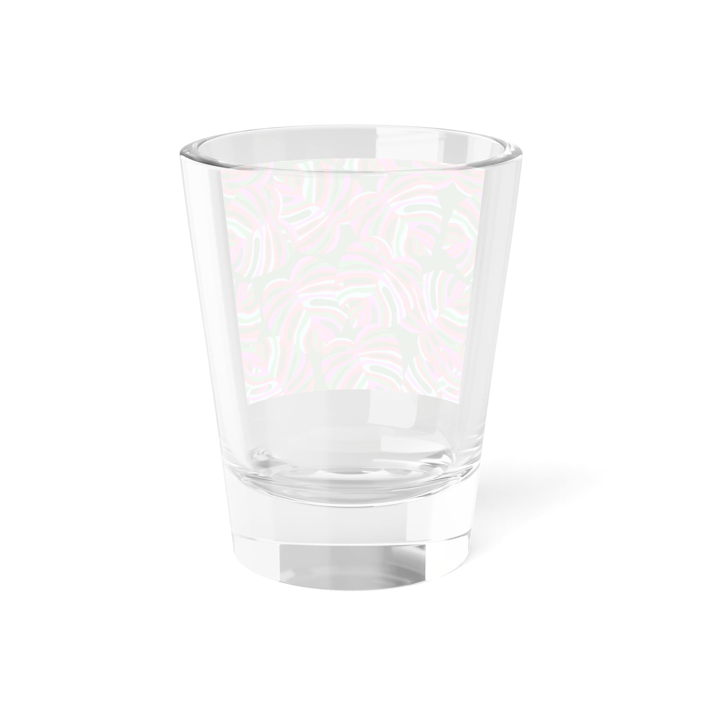 Clear Shot Glass, 1.5oz - Monstera Pink Pop