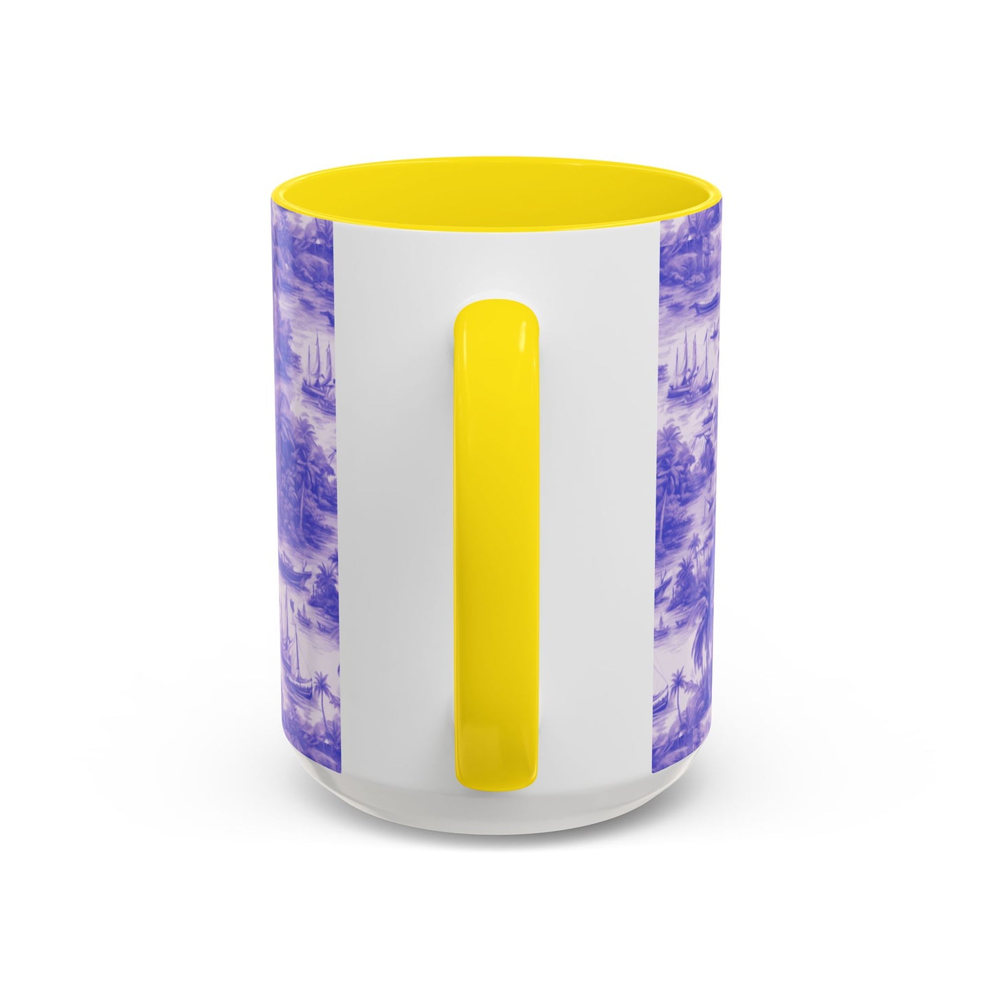 Accent Coffee Mug (11, 15oz), 8 Colors - Tropical Toile #1, purple