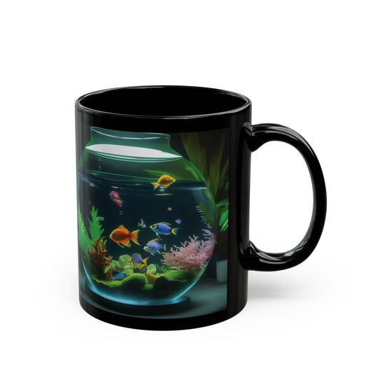Black Coffee Mug - Tropical Fish Bowl #1