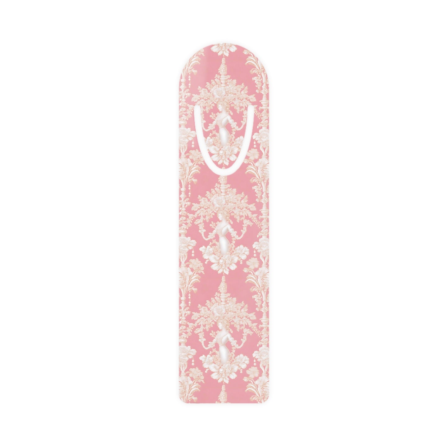 Bookmark - Aluminum, Pearl Lady Toile/Hibiscus Pink