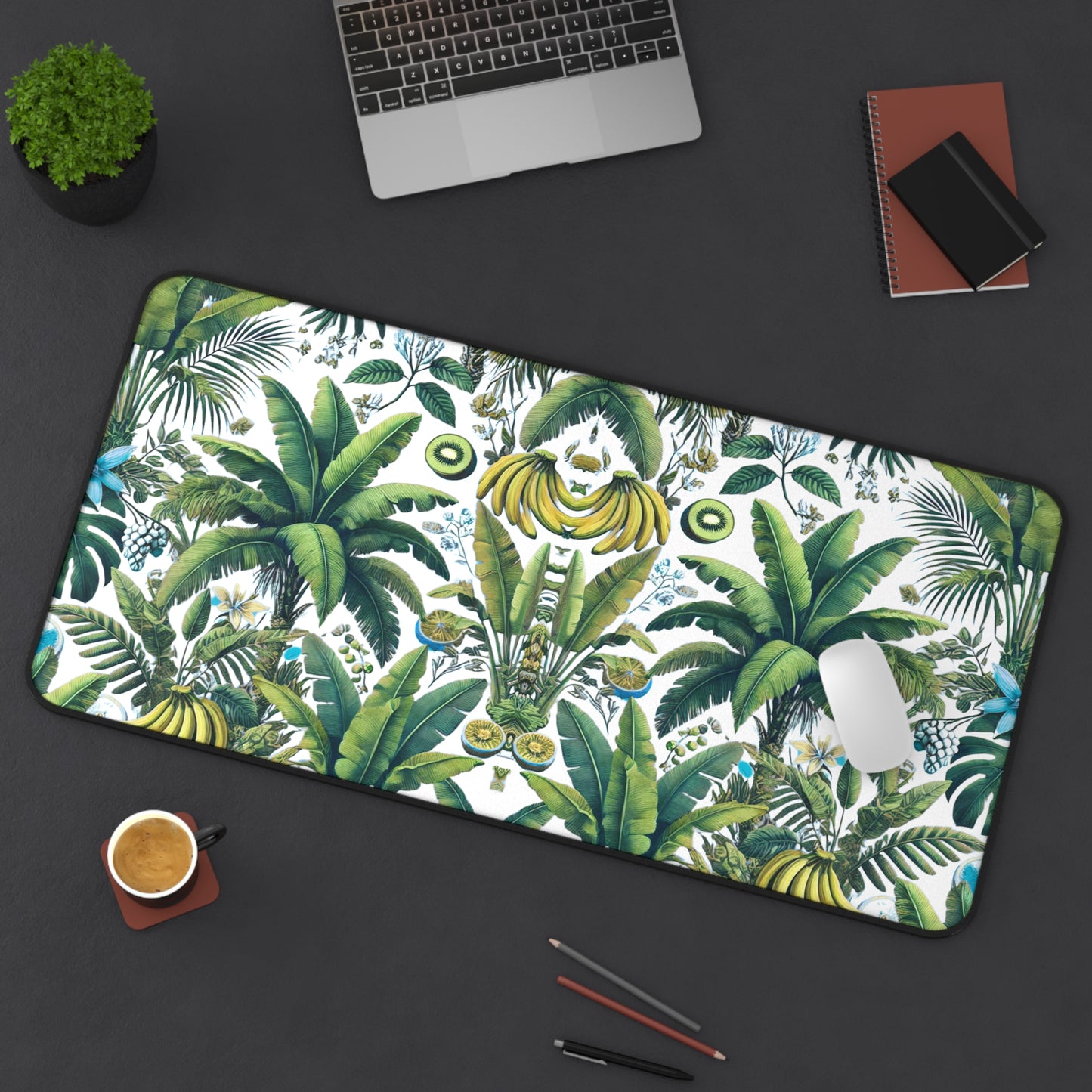 Tropical Mouse Pad/Desk Mat, 3 Sizes - Perfect for Home Office / More Tropical Fruit, White