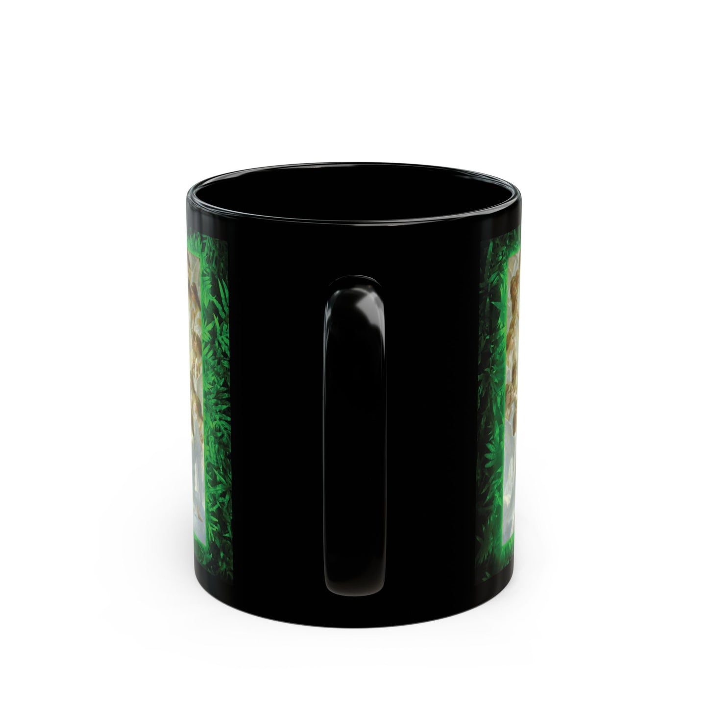 Black Coffee Mug, Religious - Tropical Queen of the Angels