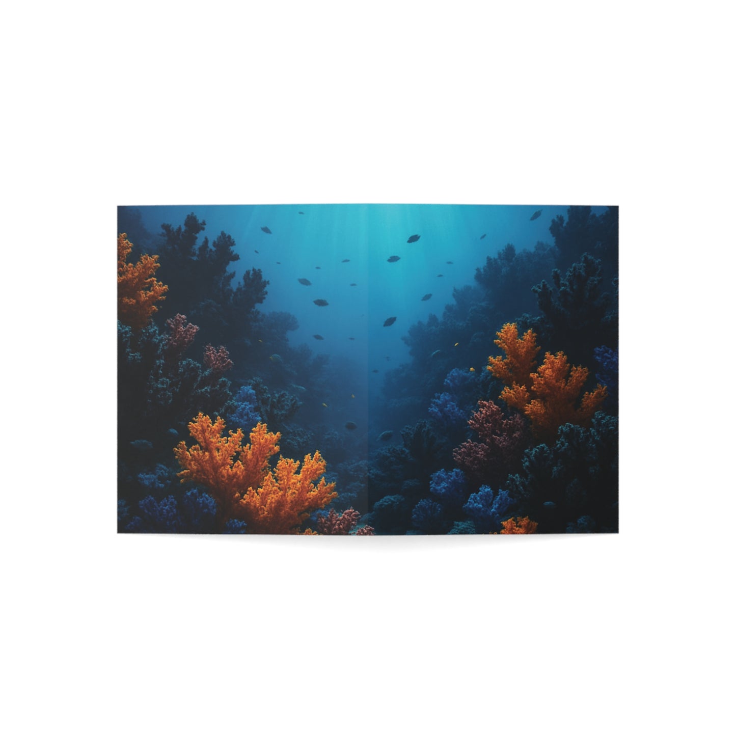 Tropical Greeting Cards – Set of 1, 10, 30 or 50 – Black & Orange Coral