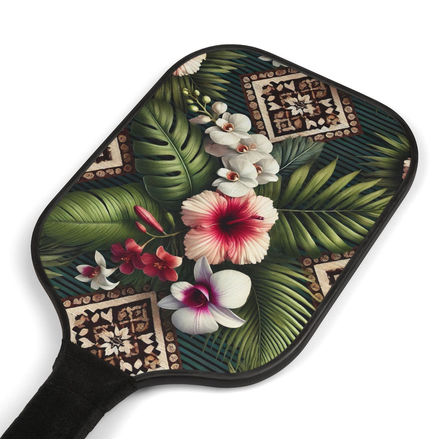 Tropical Pickleball Kit - Beach Vibe Paddles & Balls Set / Tiki Orchids