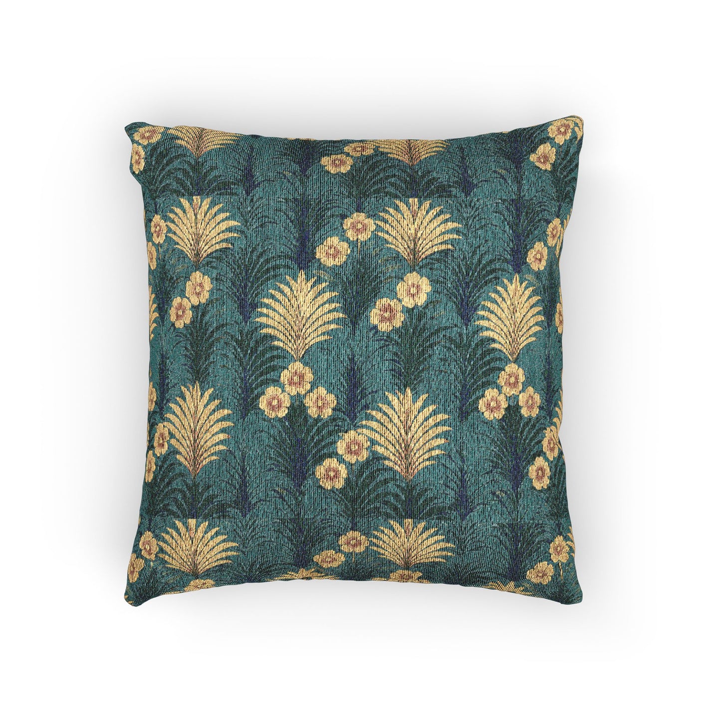 Woven Pillow, 17"W x 18"L ~ Sunrise Palms, Green