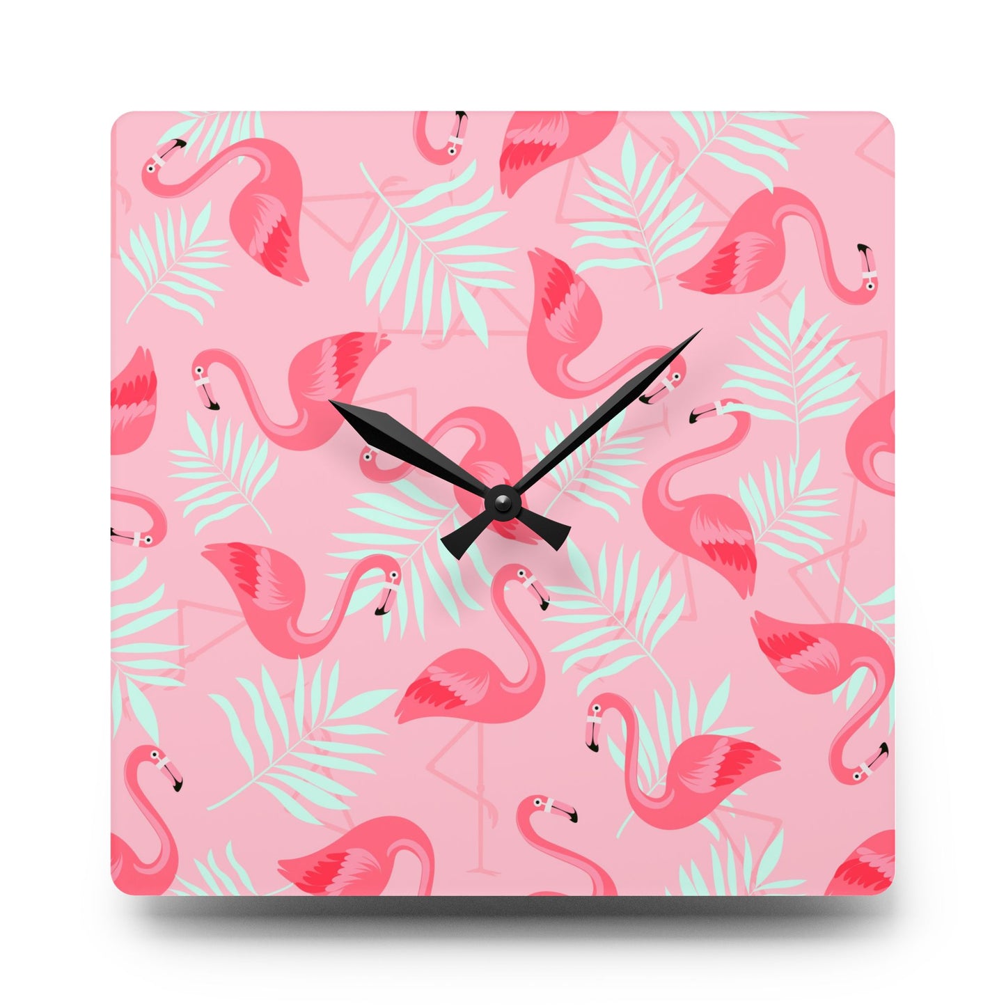 Copy of Acrylic Wall Clock, Rainbow Fronds