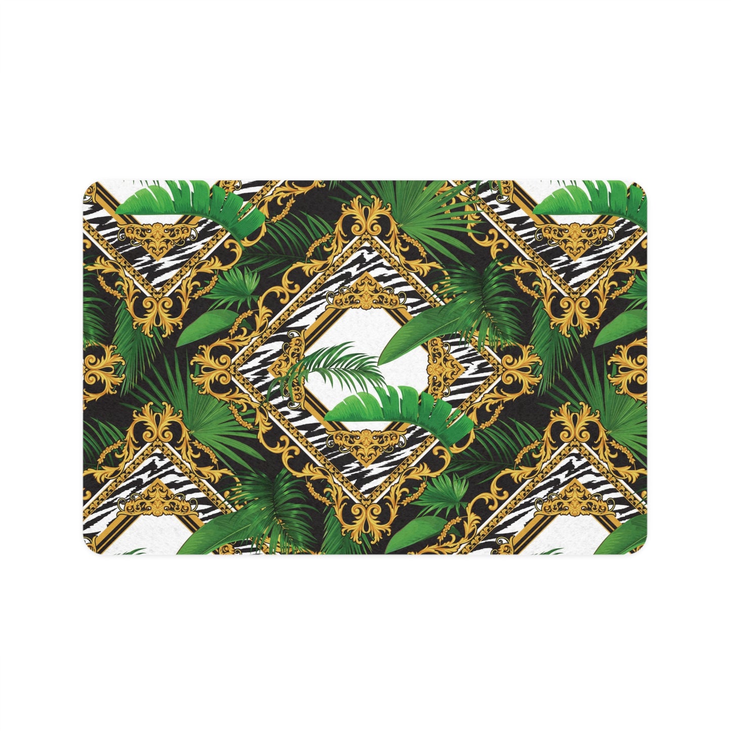 Pet Food Mat (12x18) - Jungle Luxe White