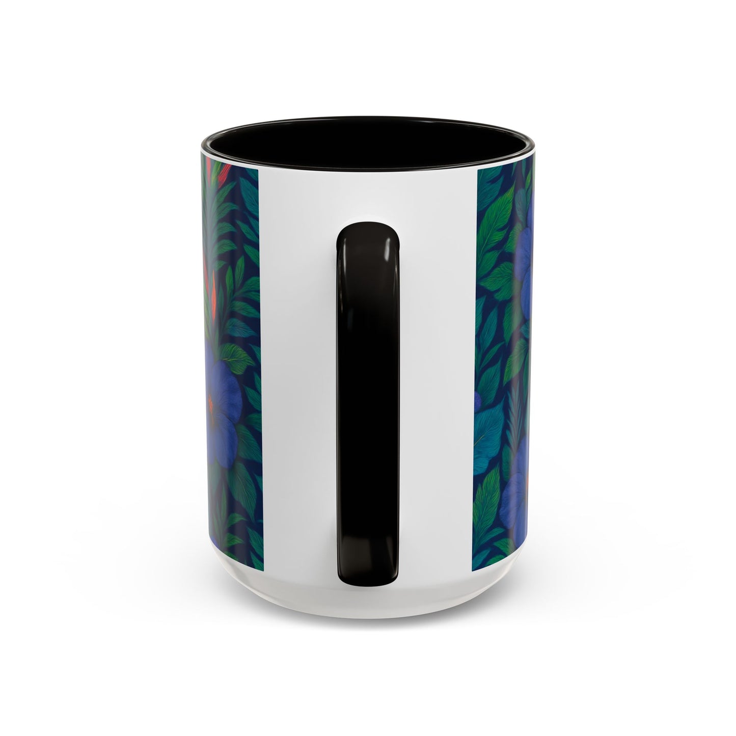 Vibrant Floral Coffee Mug - 11oz & 15oz / Midnight Flower Coral