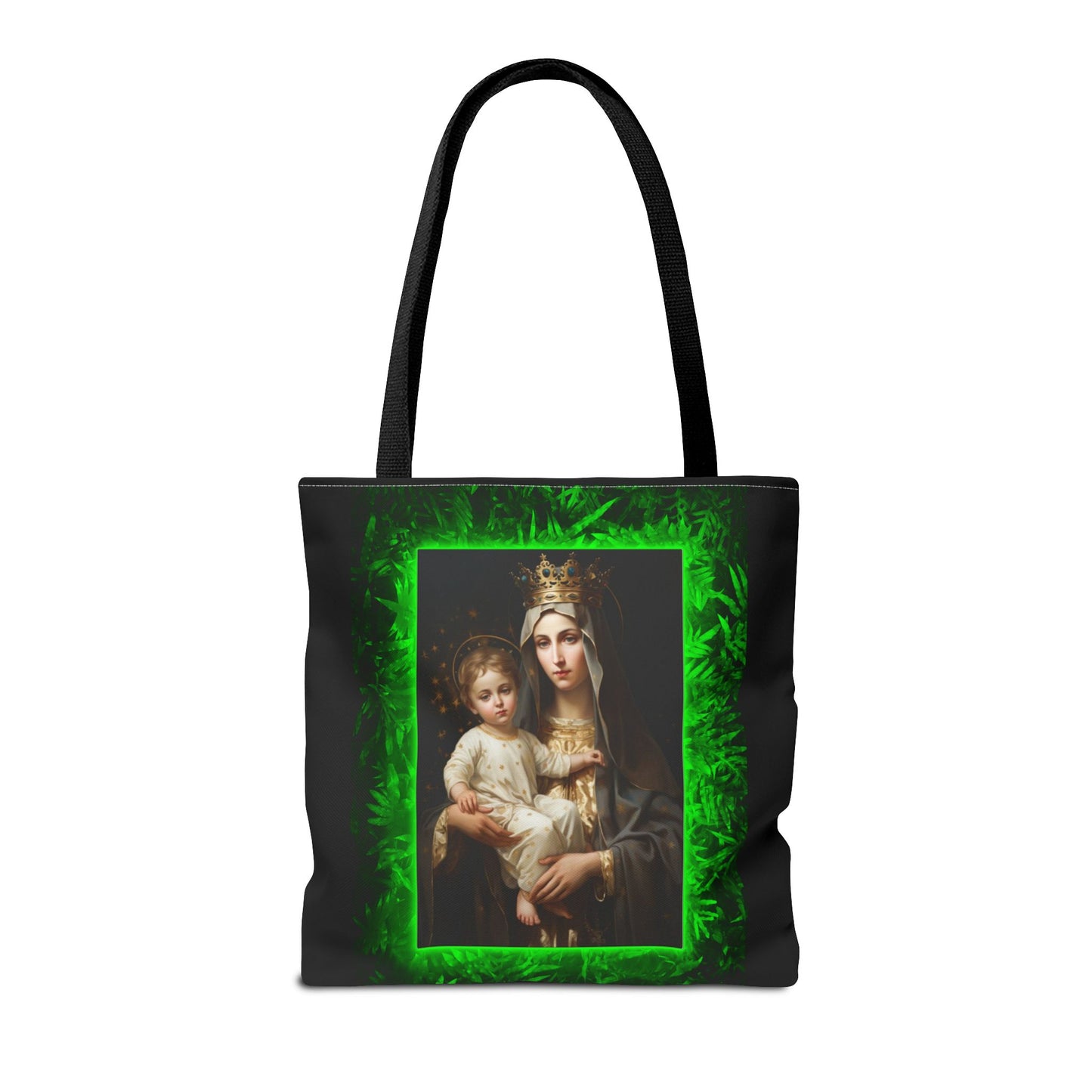 Religious Our Lady of Mt. Carmel Tropical Glow Tote Bag - 3 Sizes