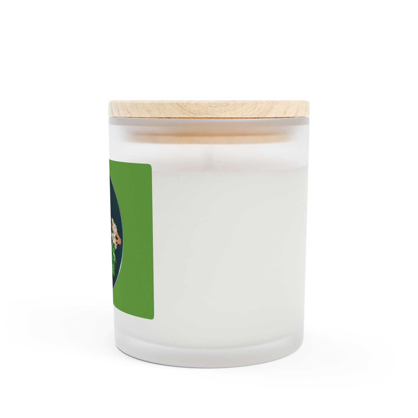 Frosted Glass Candle, 11oz - Two Brazilian Parrots, Green