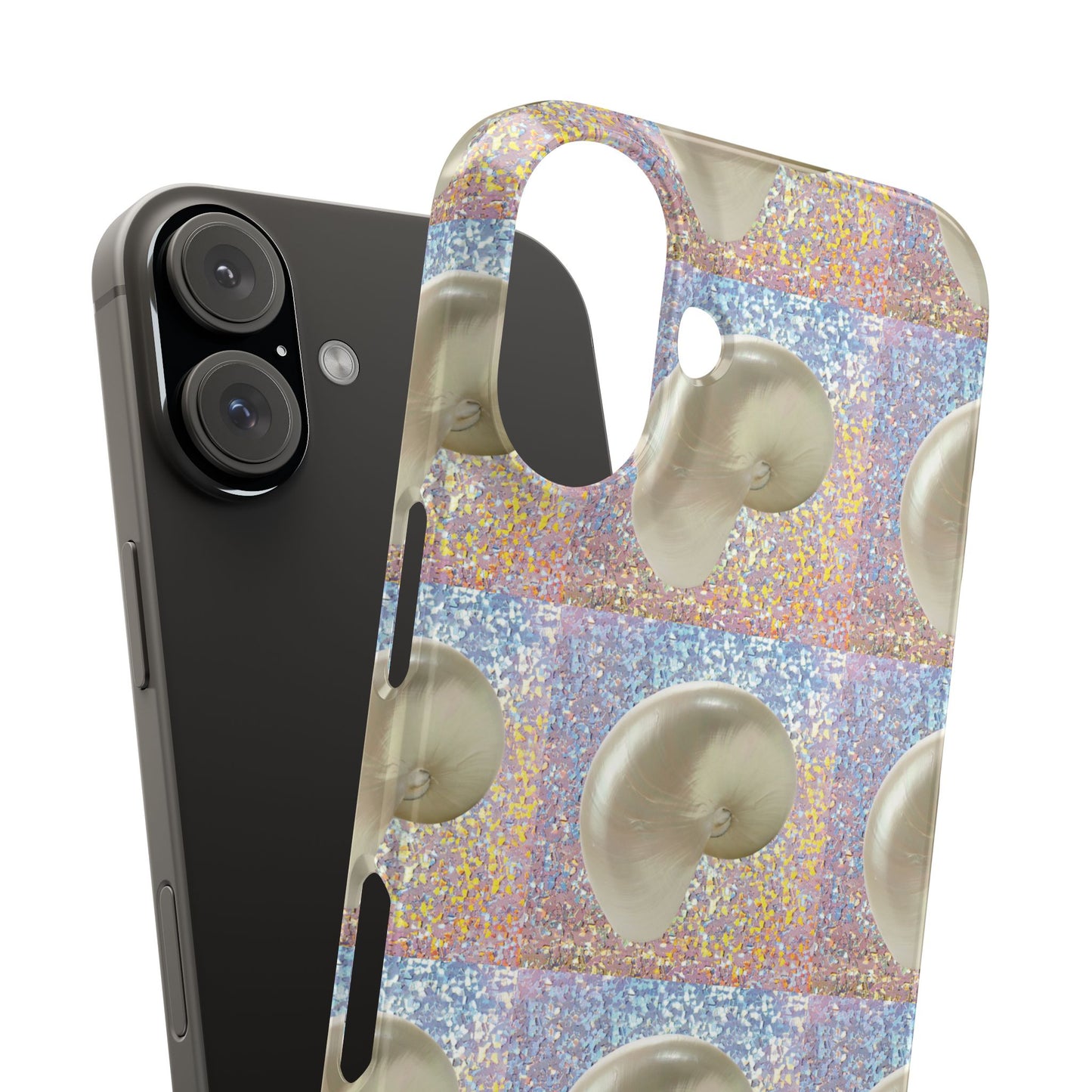 Slim Phone Cases - Disco White Nautilus