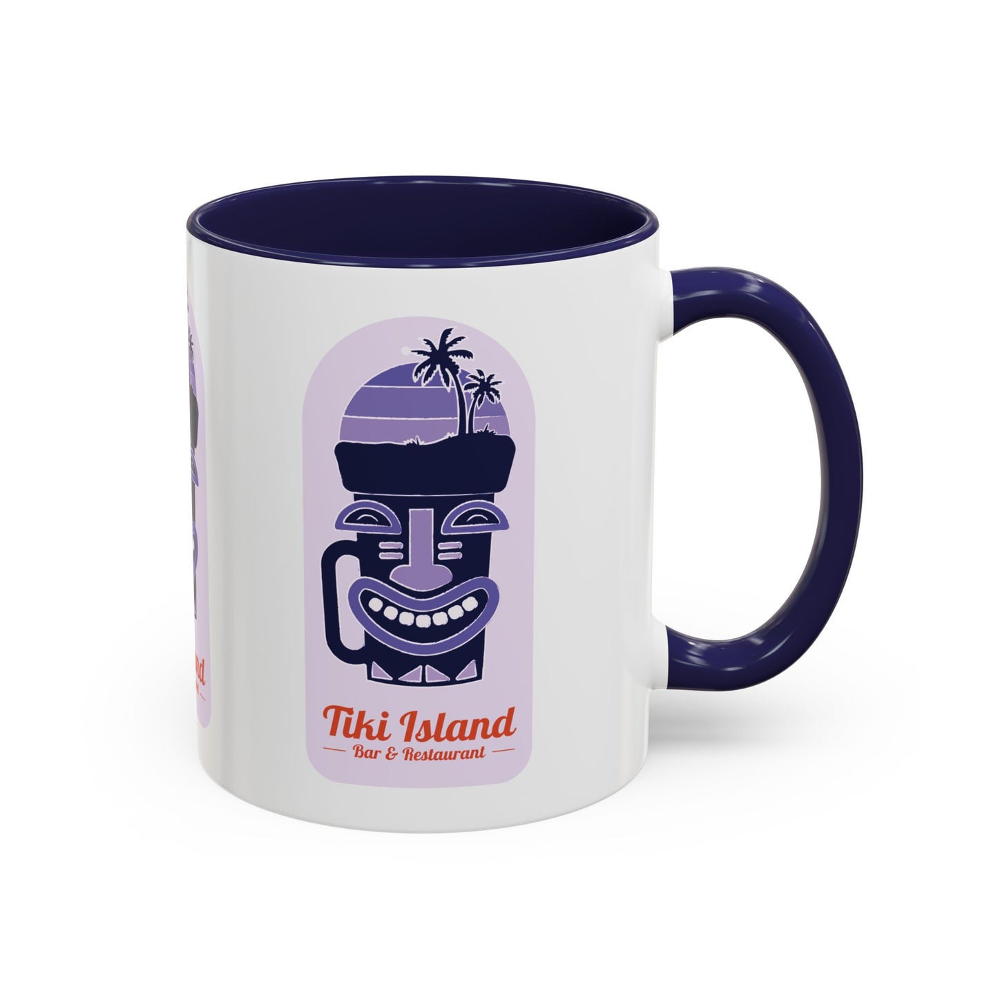 Tiki Island Accent Coffee Mug - Fun Tropical Drinkware for Beach Vibes, purple