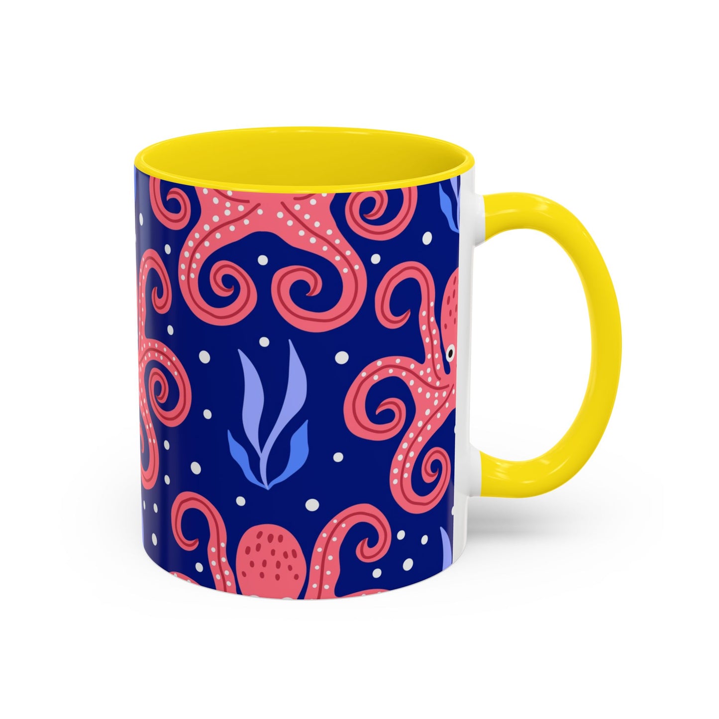 Accent Coffee Mug (11, 15oz), Tentacle Twist Octopus / Various Colors