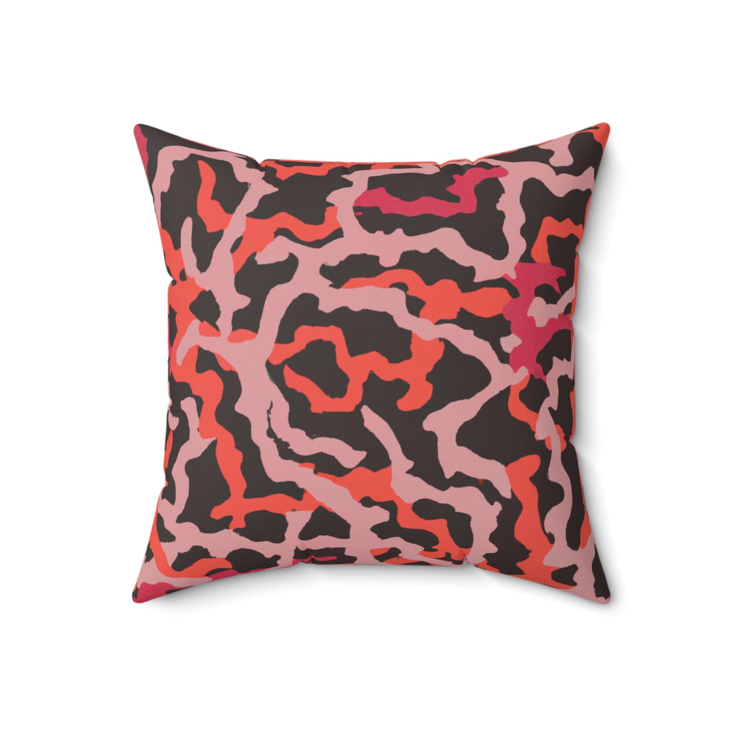 Decorative Pillow - Accent Cushion, 4 Sizes / Coral Threads, Red