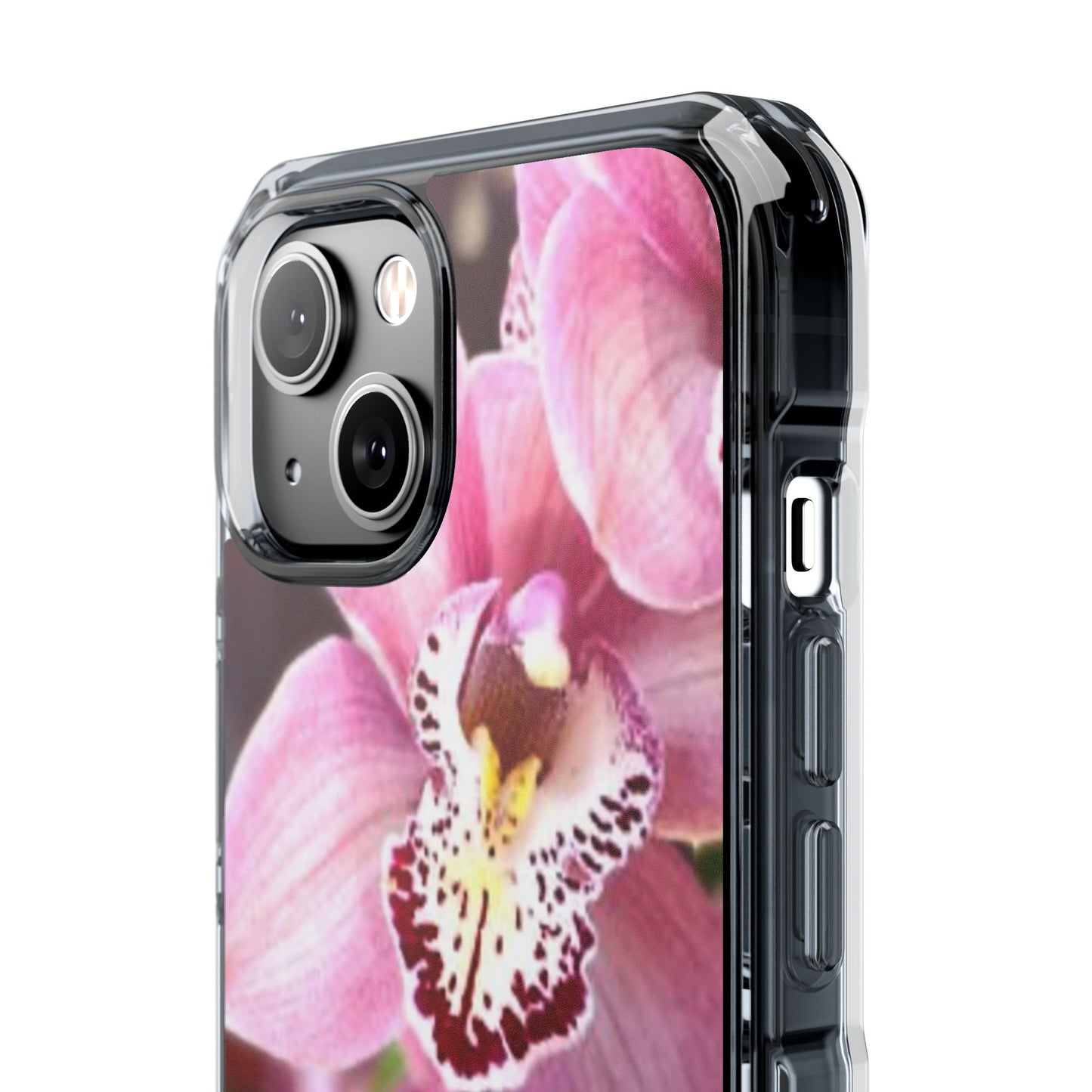 Pink Orchid/Photo Magnetic Clear Phone Case, Many Models