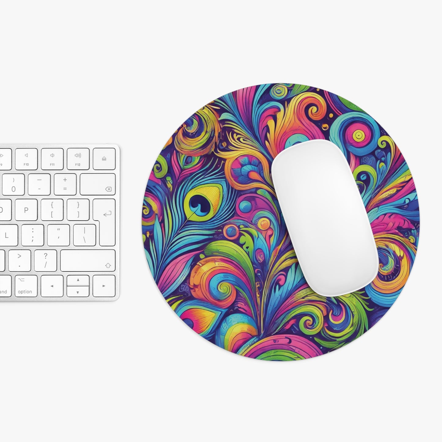 Tropical Mouse Pad, 2 Shapes - Beach Vibes for Home Office & Gamer / Feather Currents