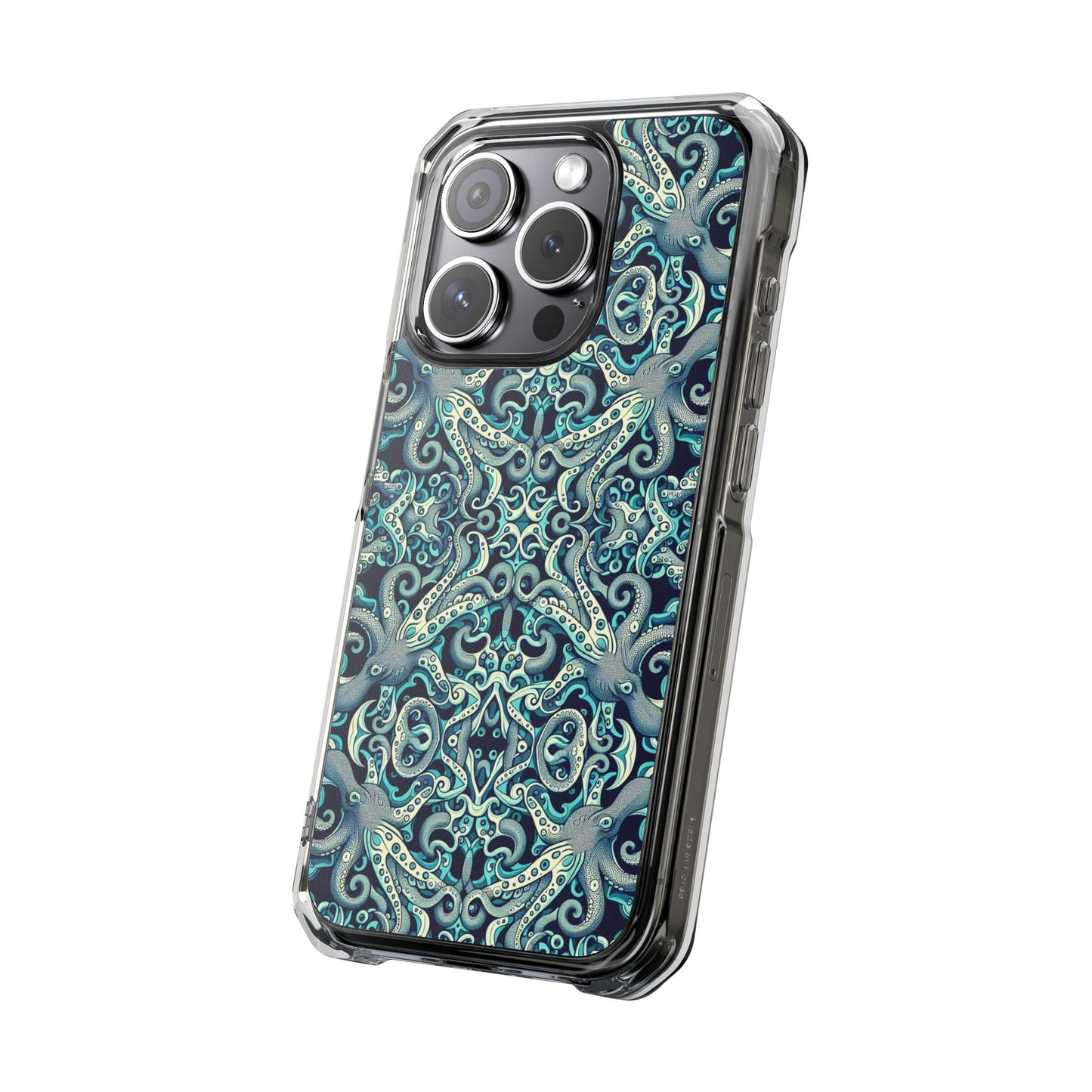 Twisted Aqua Octopus Magnetic Clear Phone Case, Many Models