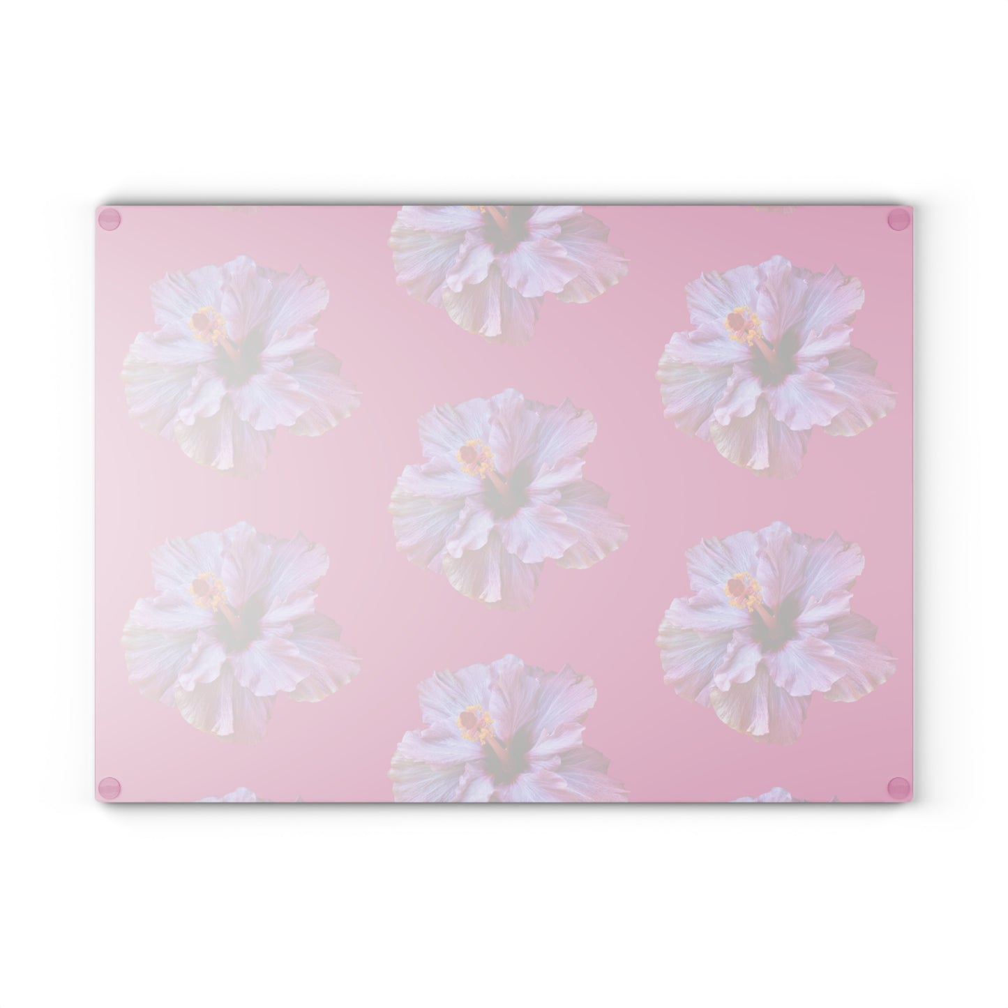 Glass Cutting Board, 2 sizes - Real Purple Hibiscus/Pink