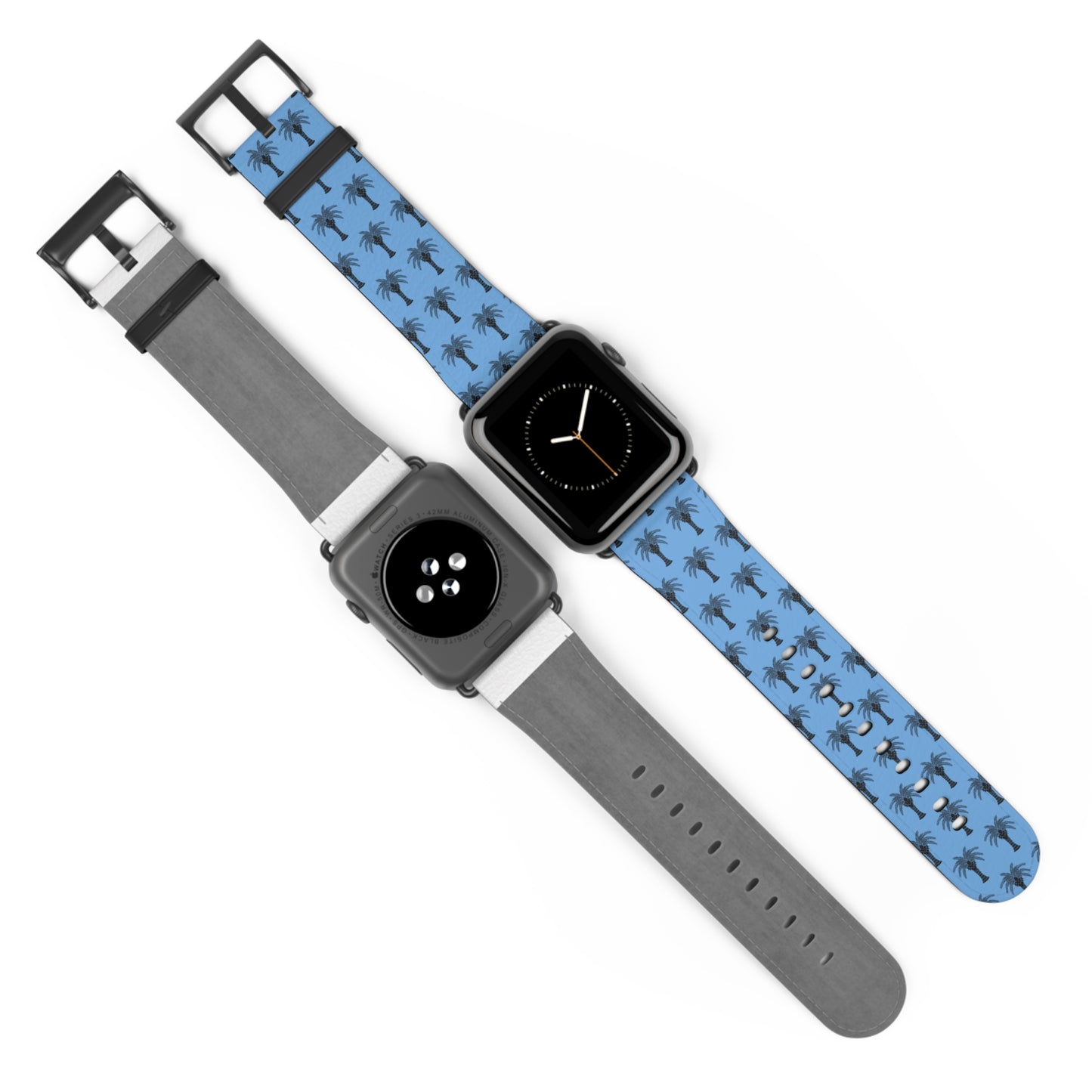 Watch Band - Art Deco Palm, Repeat Lt. Blue