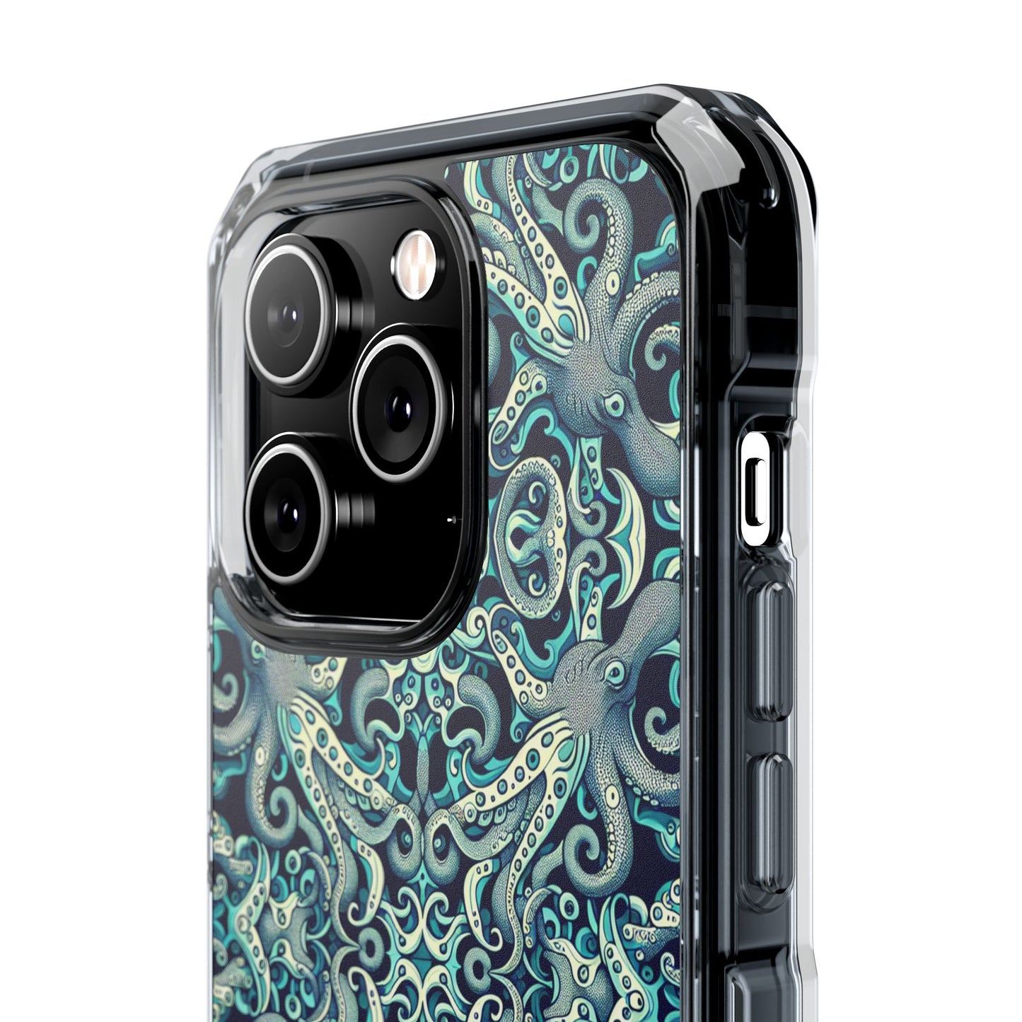 Twisted Aqua Octopus Magnetic Clear Phone Case, Many Models