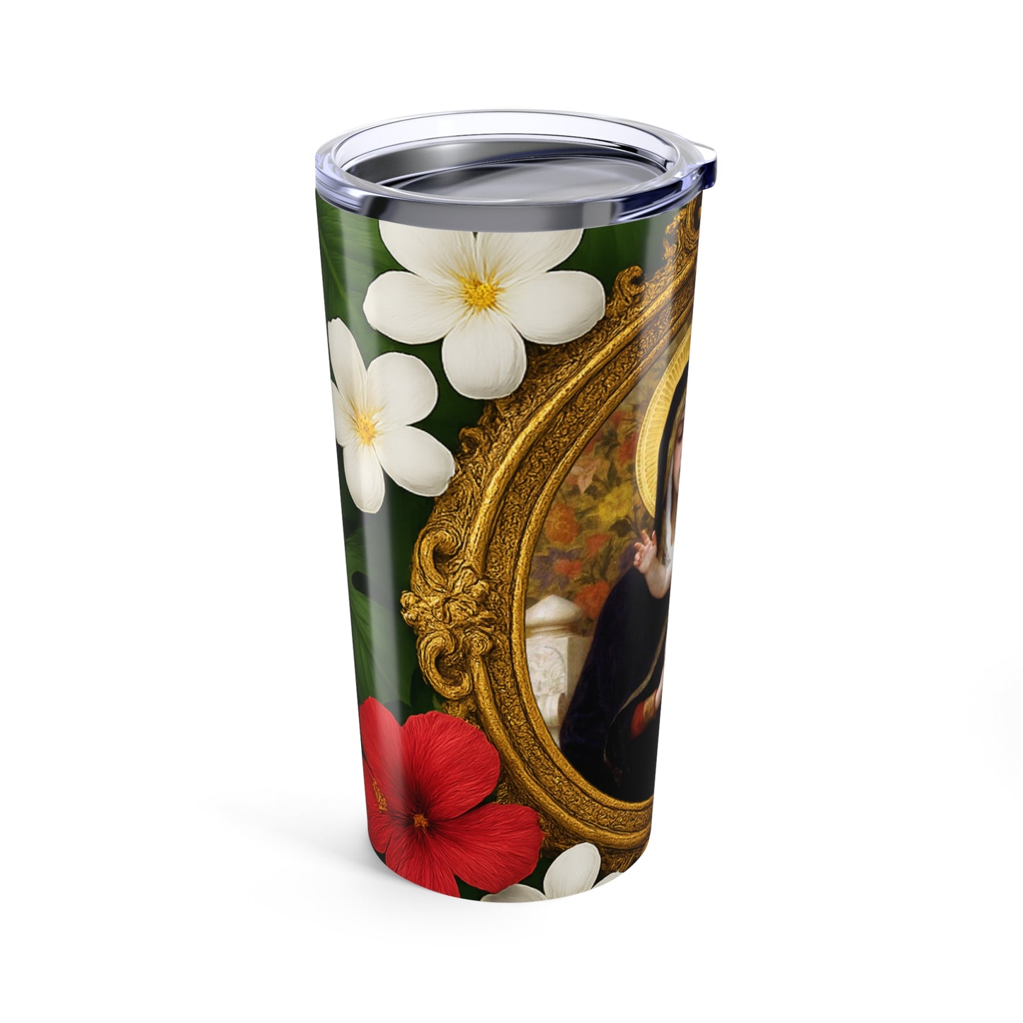 20oz Religious Glossy Tumbler, Stainless Steel / Virgin of the Lilies