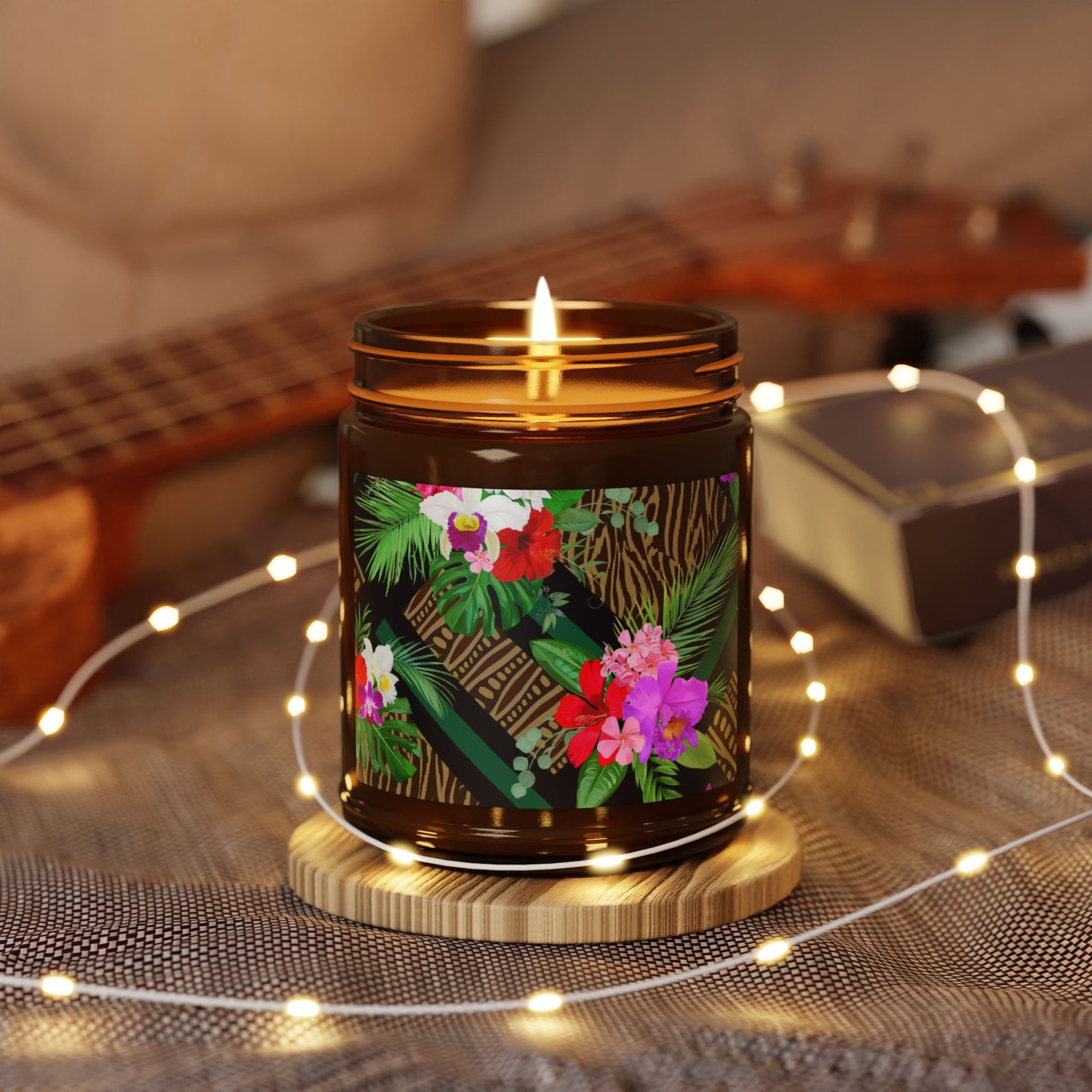 Scented Soy Candle (Multi-Size, Amber Jar) - Tiki Orchids