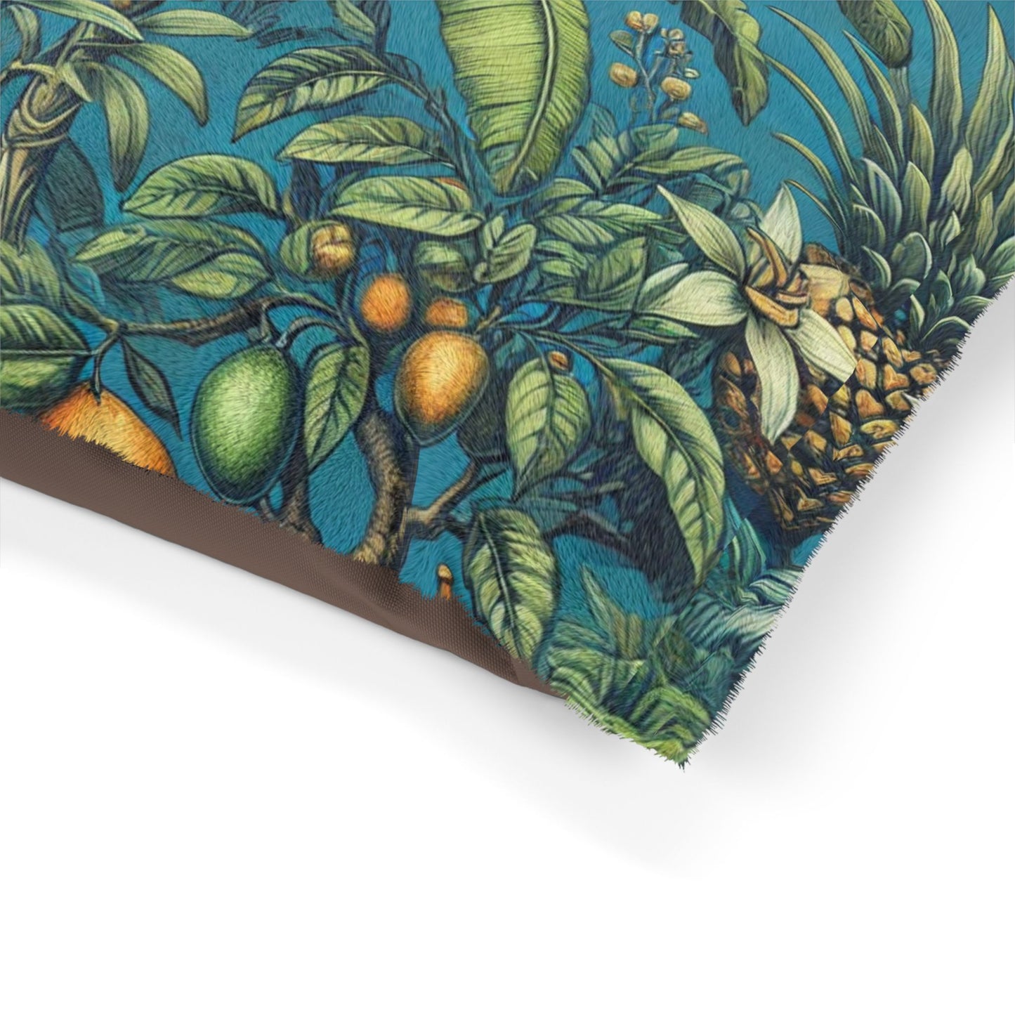 Pet Bed - Cozy and Fun Dog or Cat Bed for Beach Lovers / Tropical Fruit Blue