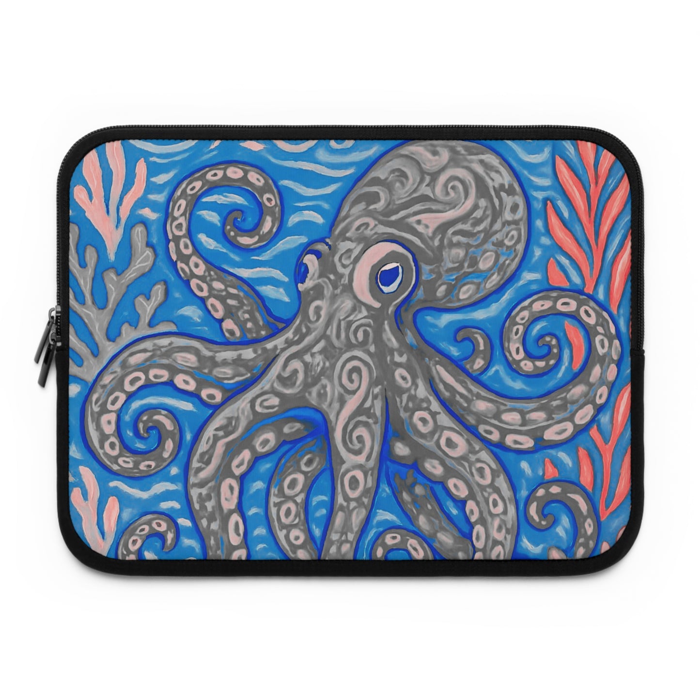 Tropical Laptop Sleeve, 5 Sizes - Perfect for Beach Lovers & Students / Octopus Kraken Joe, Slate