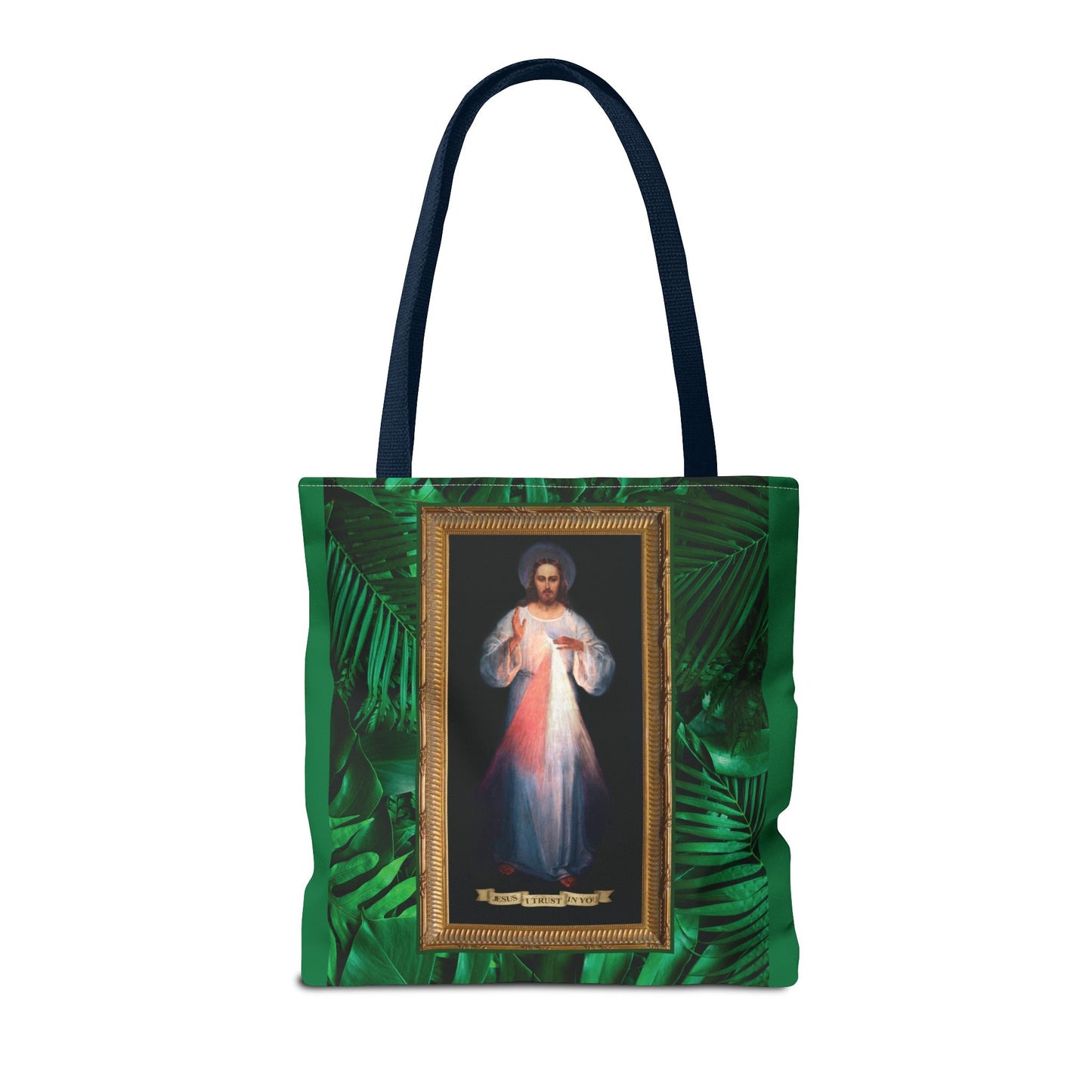 Religious Divine Mercy Tropical Tote Bag - 3 Sizes