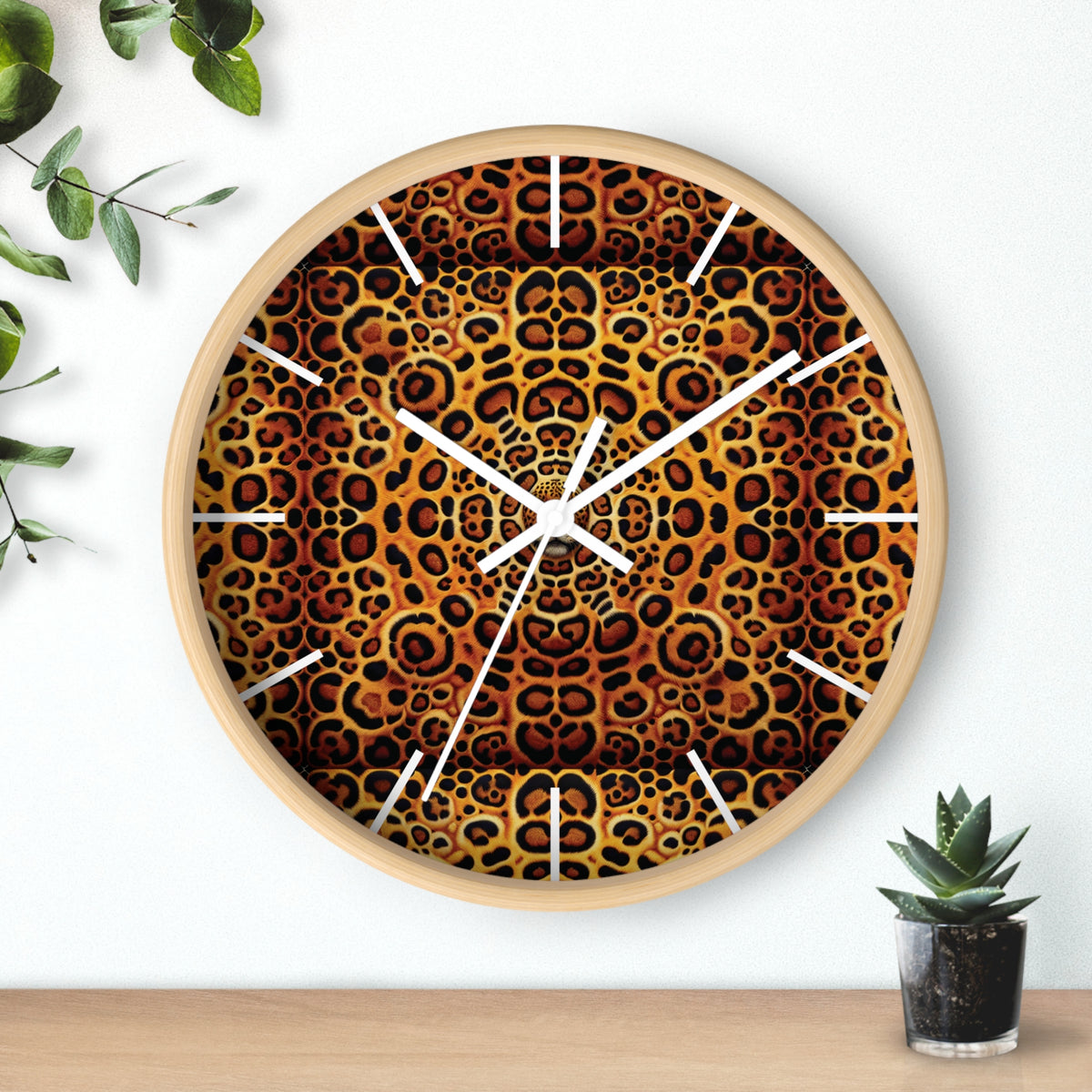 Kaleido Jaguar Spots Wall Clock – Fun Home Decor for Nature Lovers, 6 Variants