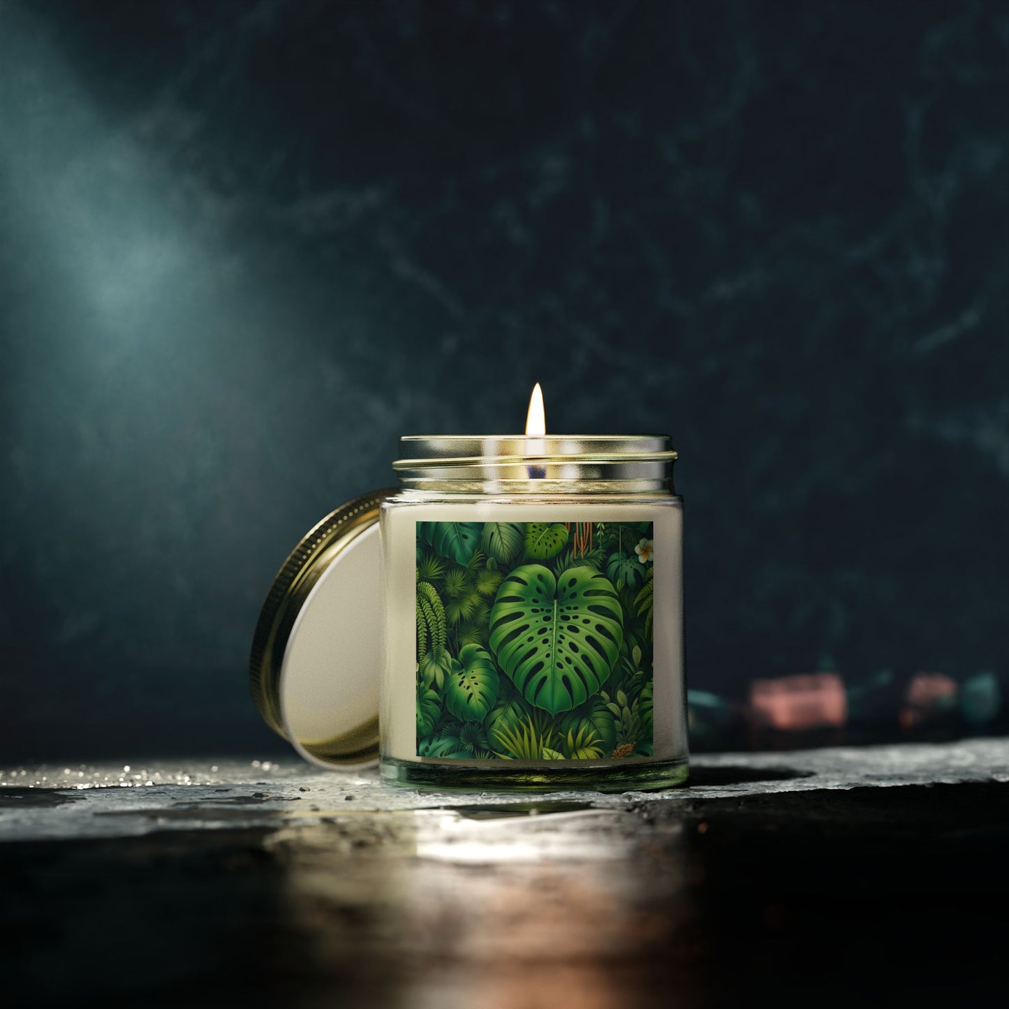 Rainforest Greenery Scented Candles - Coconut Apricot Wax (4oz, 9oz)