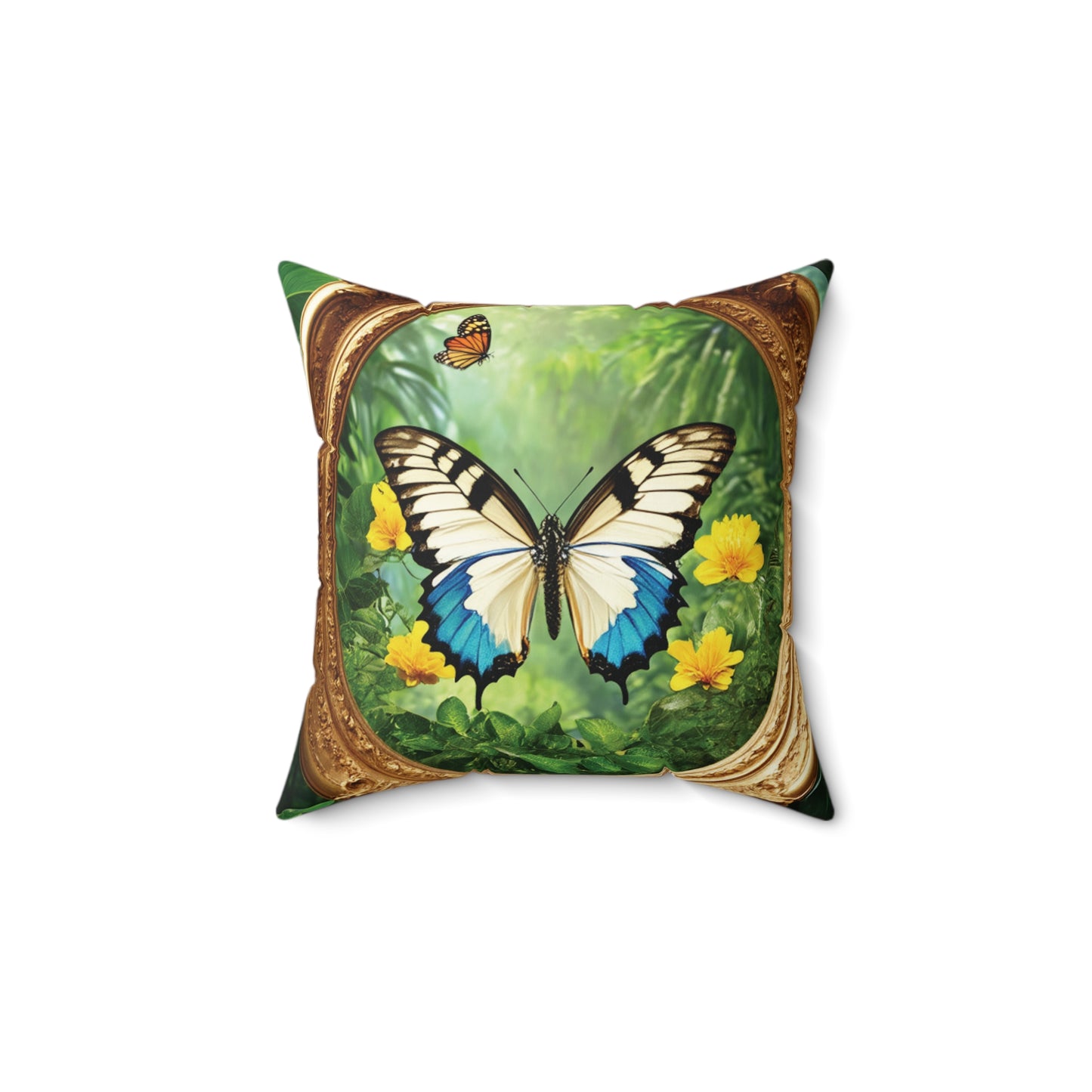 Decorative Pillow - Accent Cushion, 4 Sizes / Framed Swallowtail Butterfly