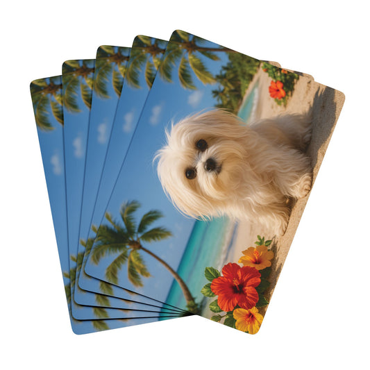 Poker Playing Cards - Puppy Ariel at the Beach