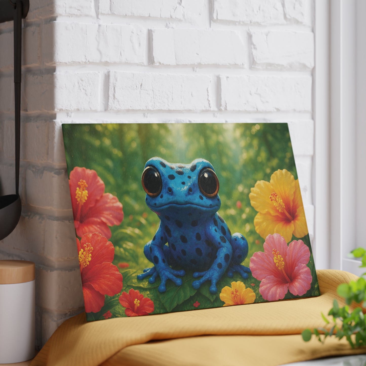 Glass Cutting Board, 2 sizes - Baby Tree Frog