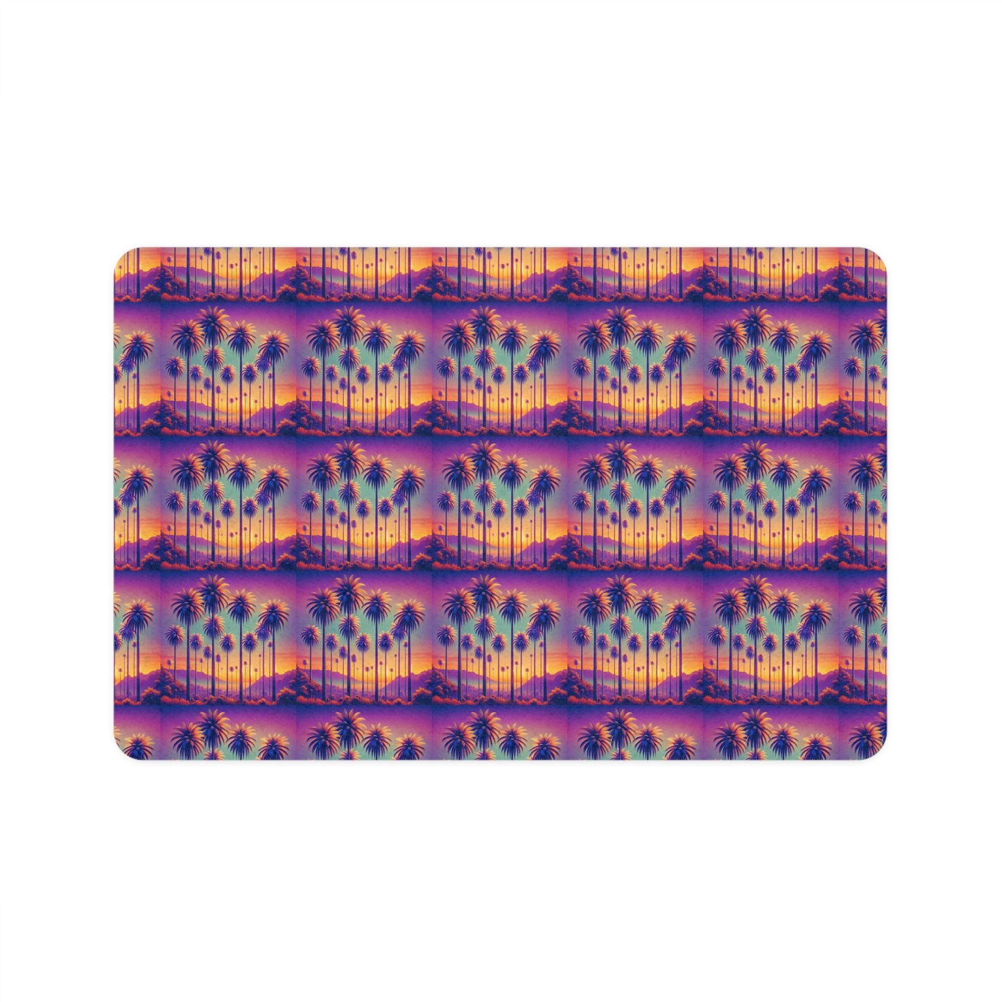 Pet Food Mat (12x18), Sunset Palms repeat