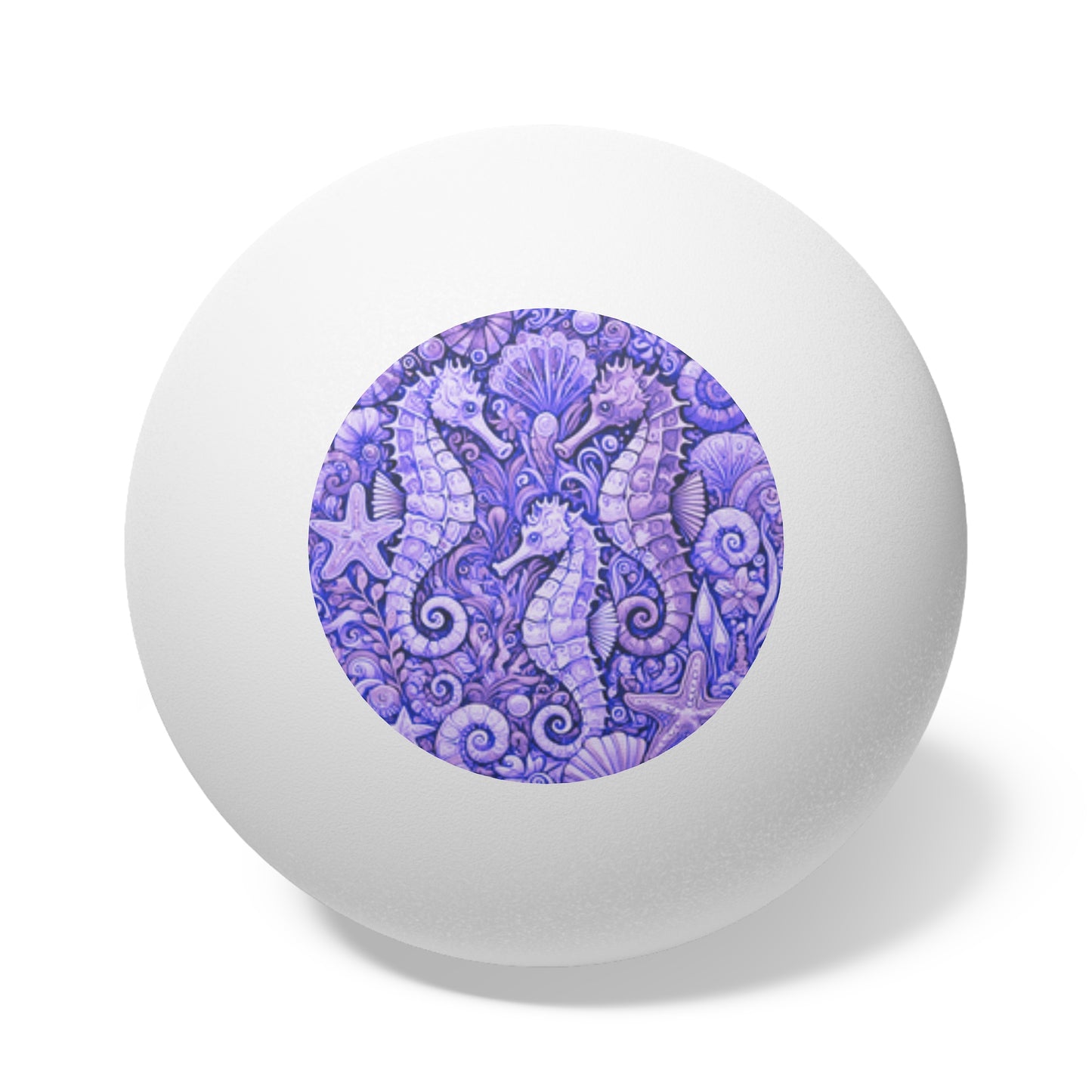 Tropical Paradise Ping Pong Balls - 6 Pack with Seahorse Trio/Amethyst
