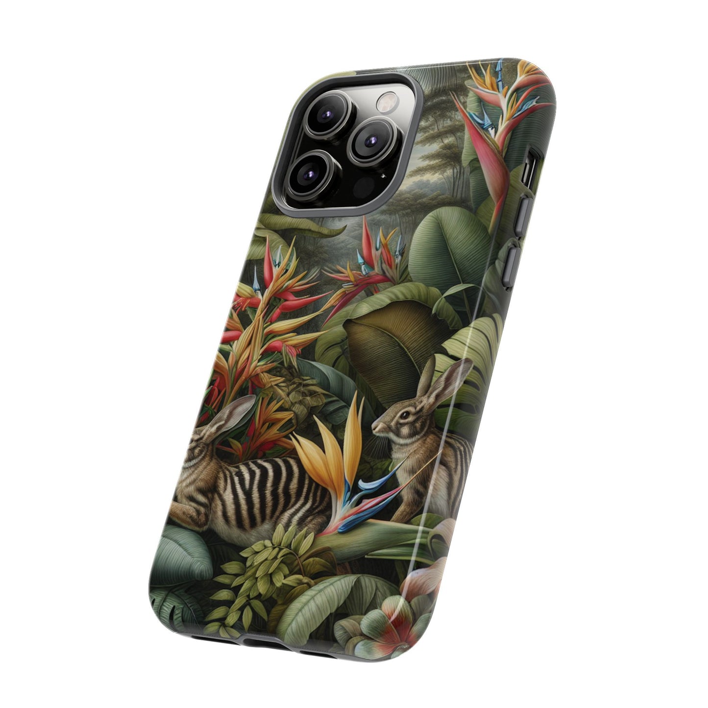 Rainforest Rabbit Outing Phone Case - Tough Cases with Summer Vibe