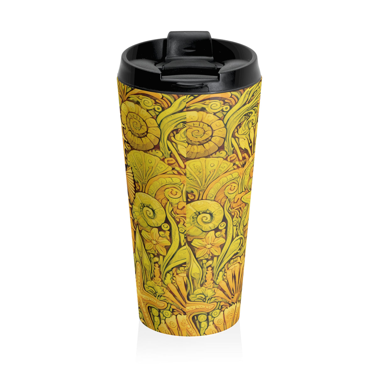 15 oz. Stainless Steel Travel Mug / Seahorse Trio Yellow