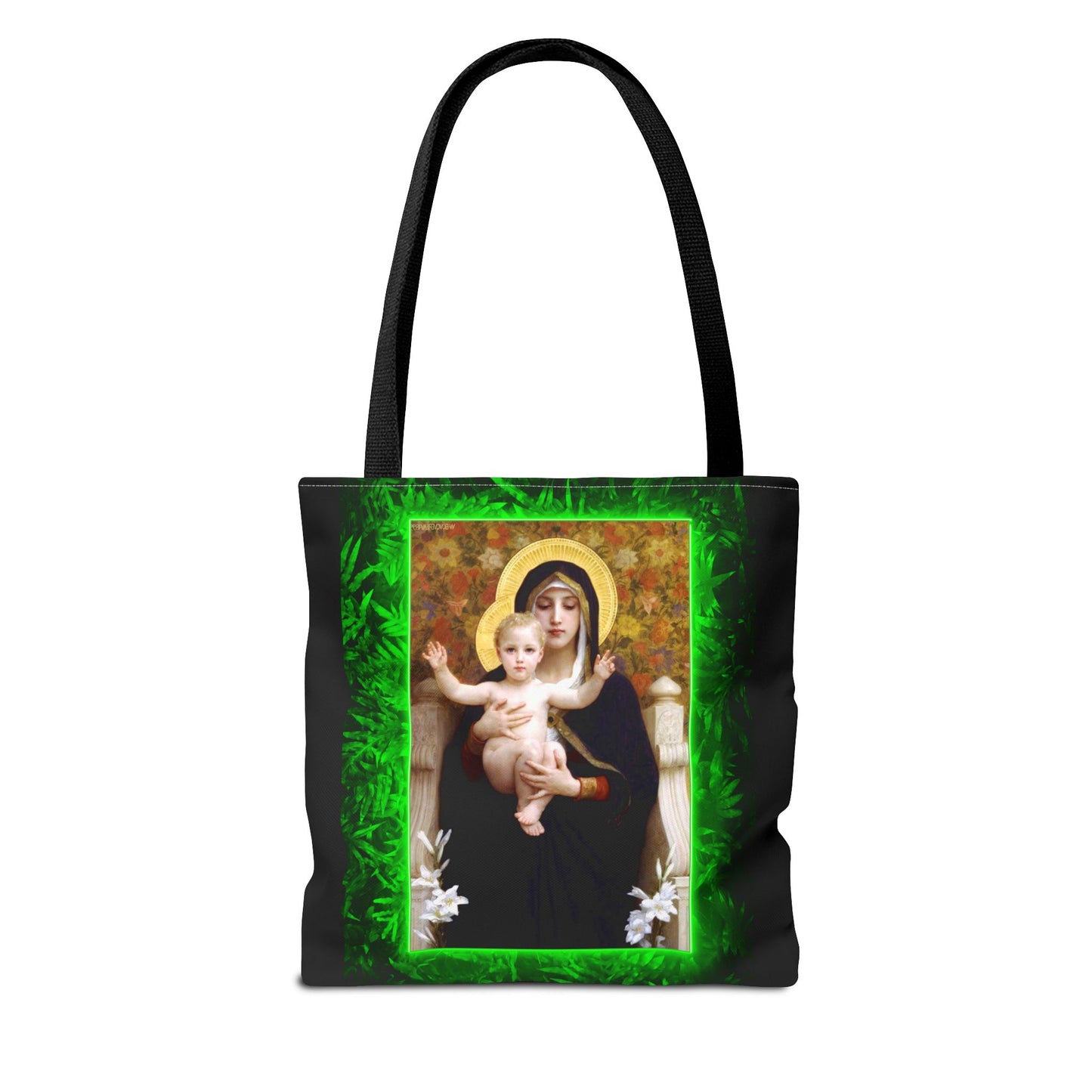 Religious Madonna of the Lilies Tropical Tote Bag - 3 Sizes