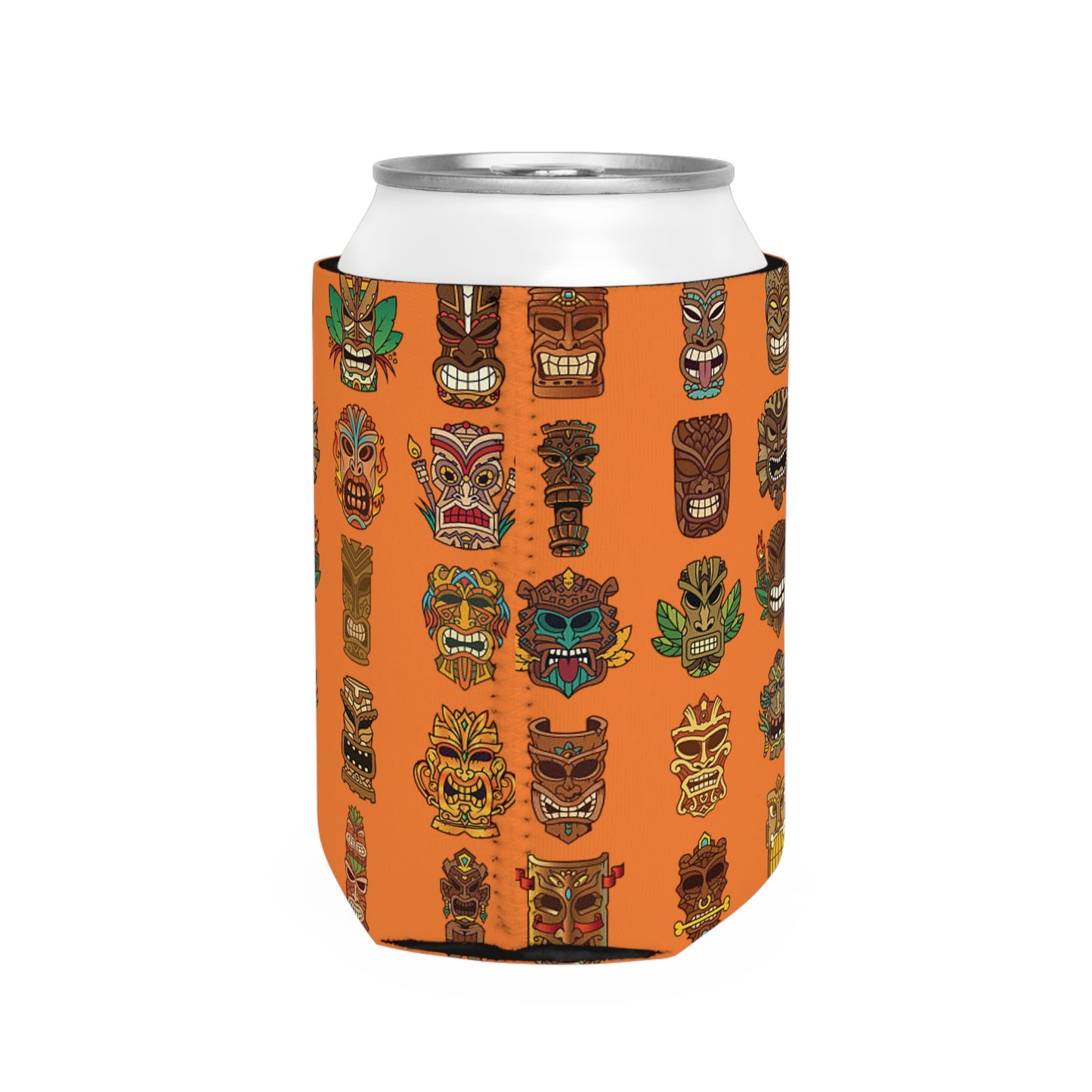 Tiny Tiki Dudes/Lt. Crusta Orange Can Cooler Sleeve - Perfect for Outdoor Picnics