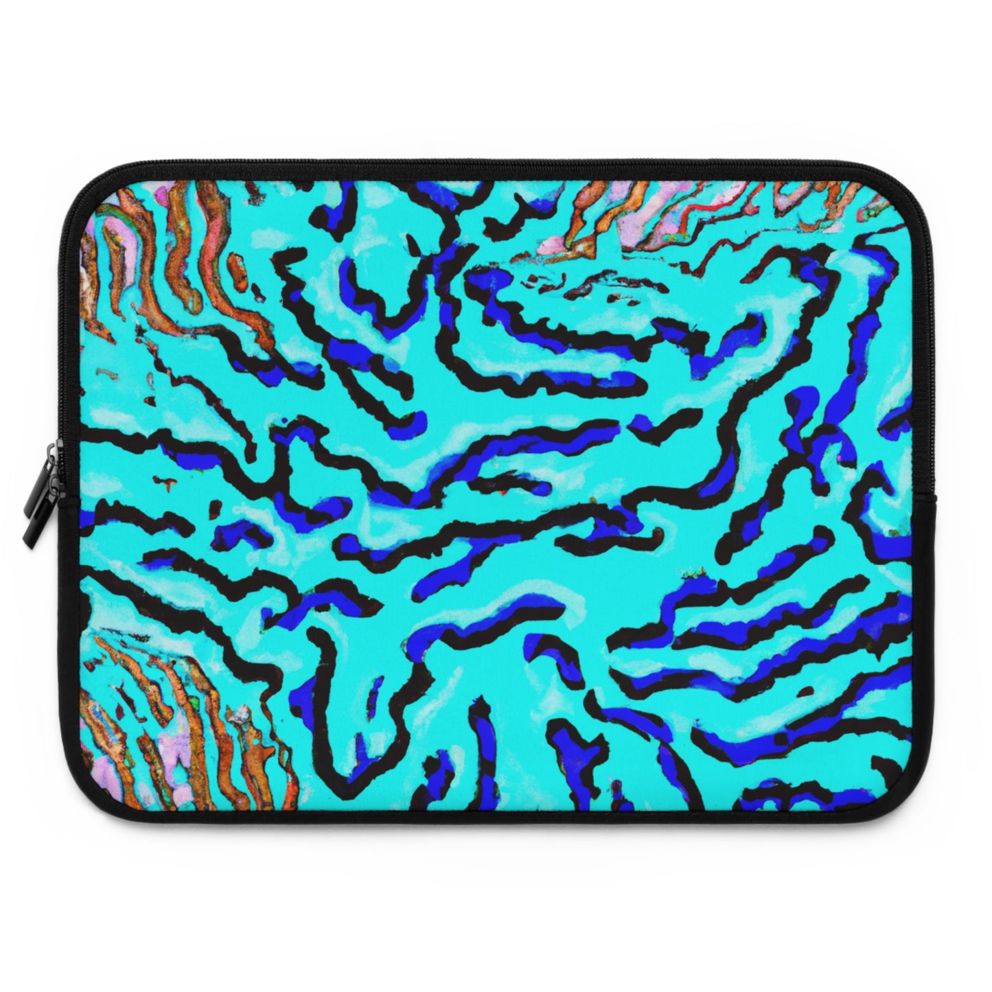 Tropical Laptop Sleeve, 5 Sizes - Perfect for Beach Lovers & Students / Wild Coral, Turquoise