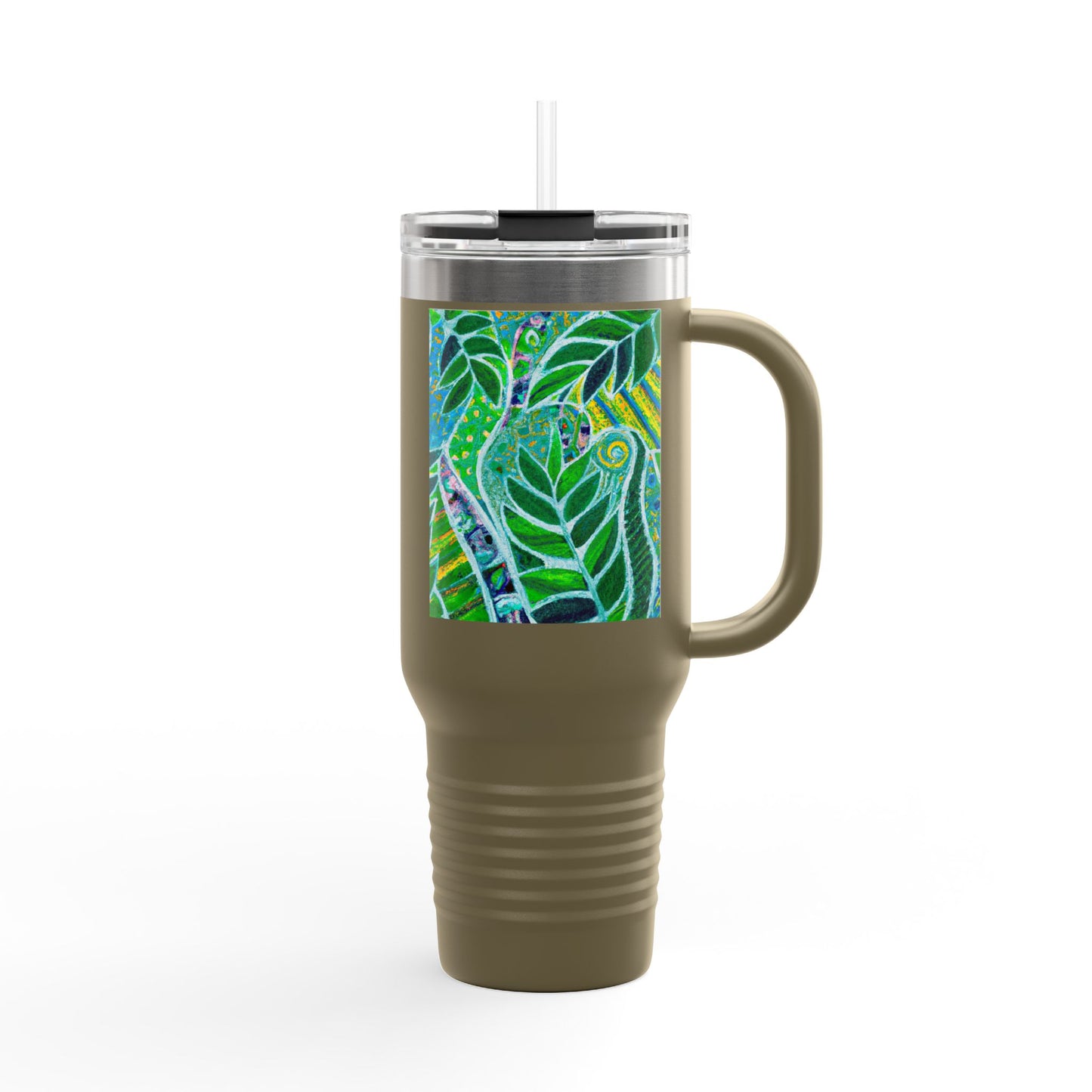 Amazon Whimsy/Green Insulated Travel Mug - 40oz - Perfect for Outdoor Adventures